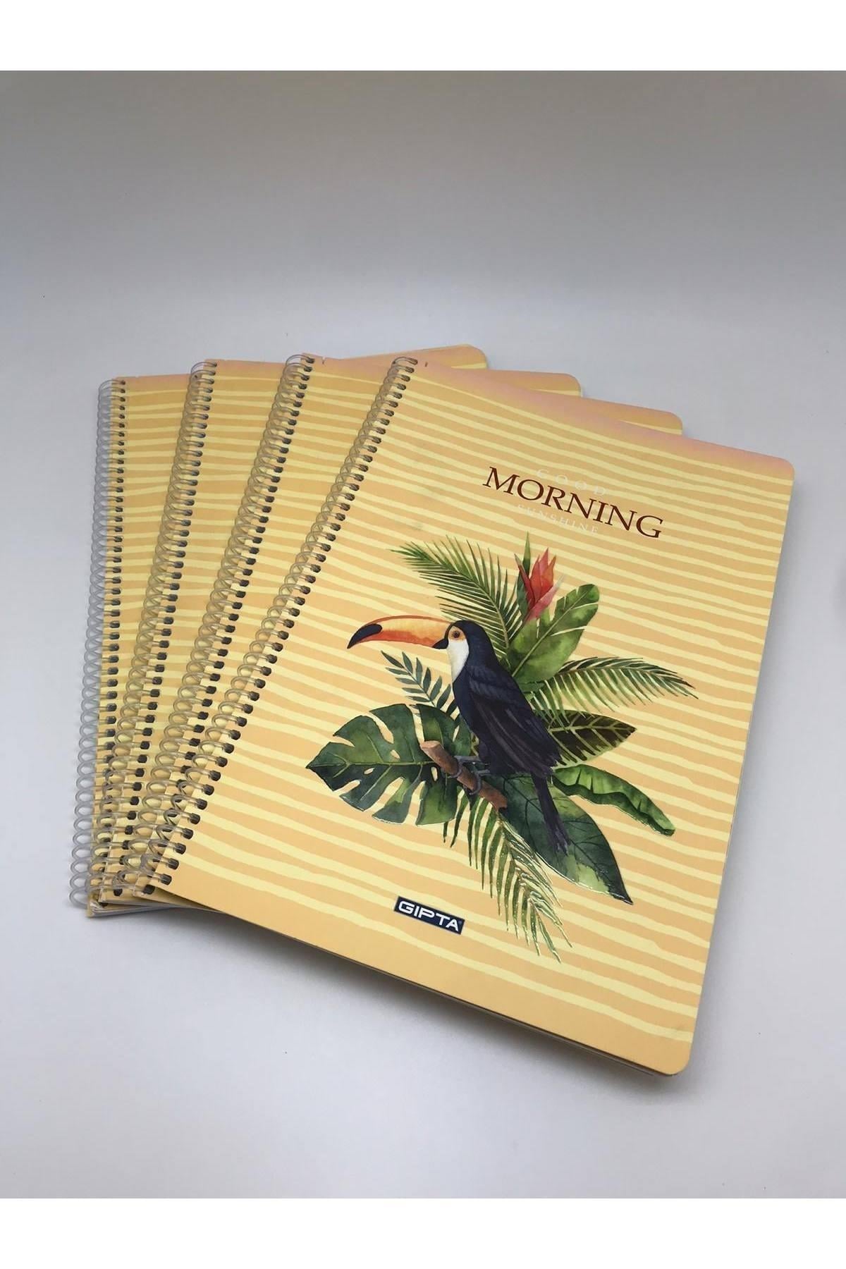 Gıpta Morning Spiralli Karton Kapak A4 80 Yaprak Kareli Defter 4'lü