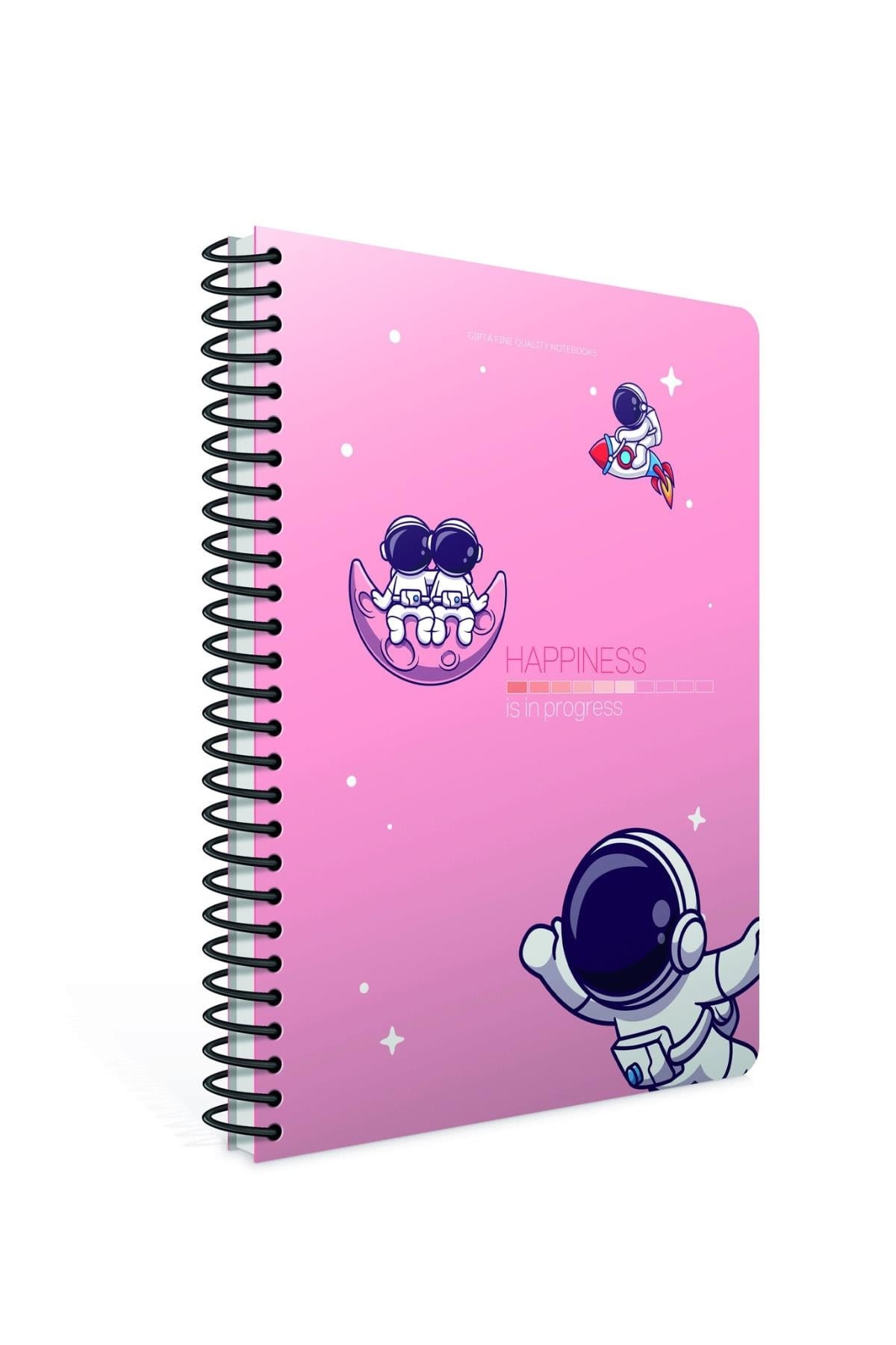 Happıness Spiralli Karton Kapak A5 80 Yaprak Çizgili Defter