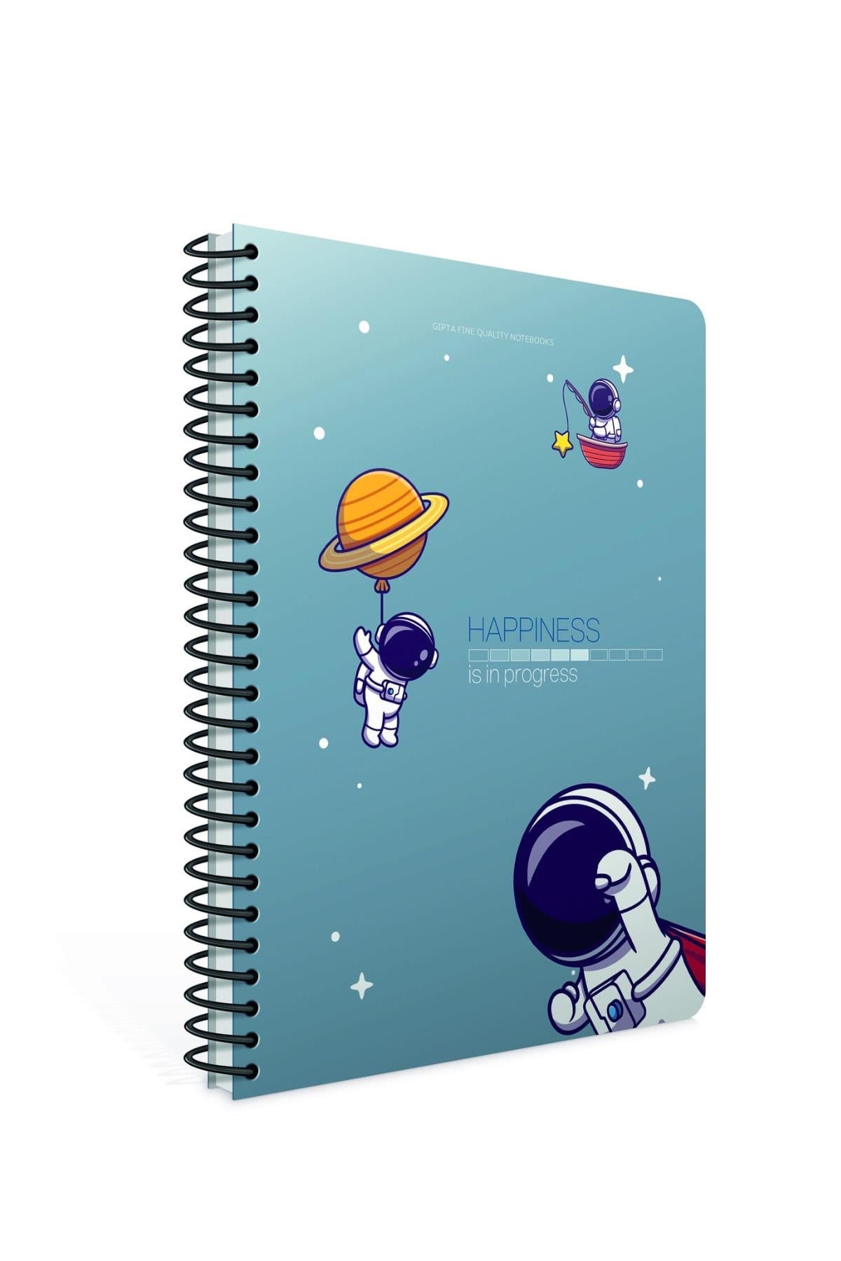 Happıness Spiralli Karton Kapak A5 80 Yaprak Kareli Defter