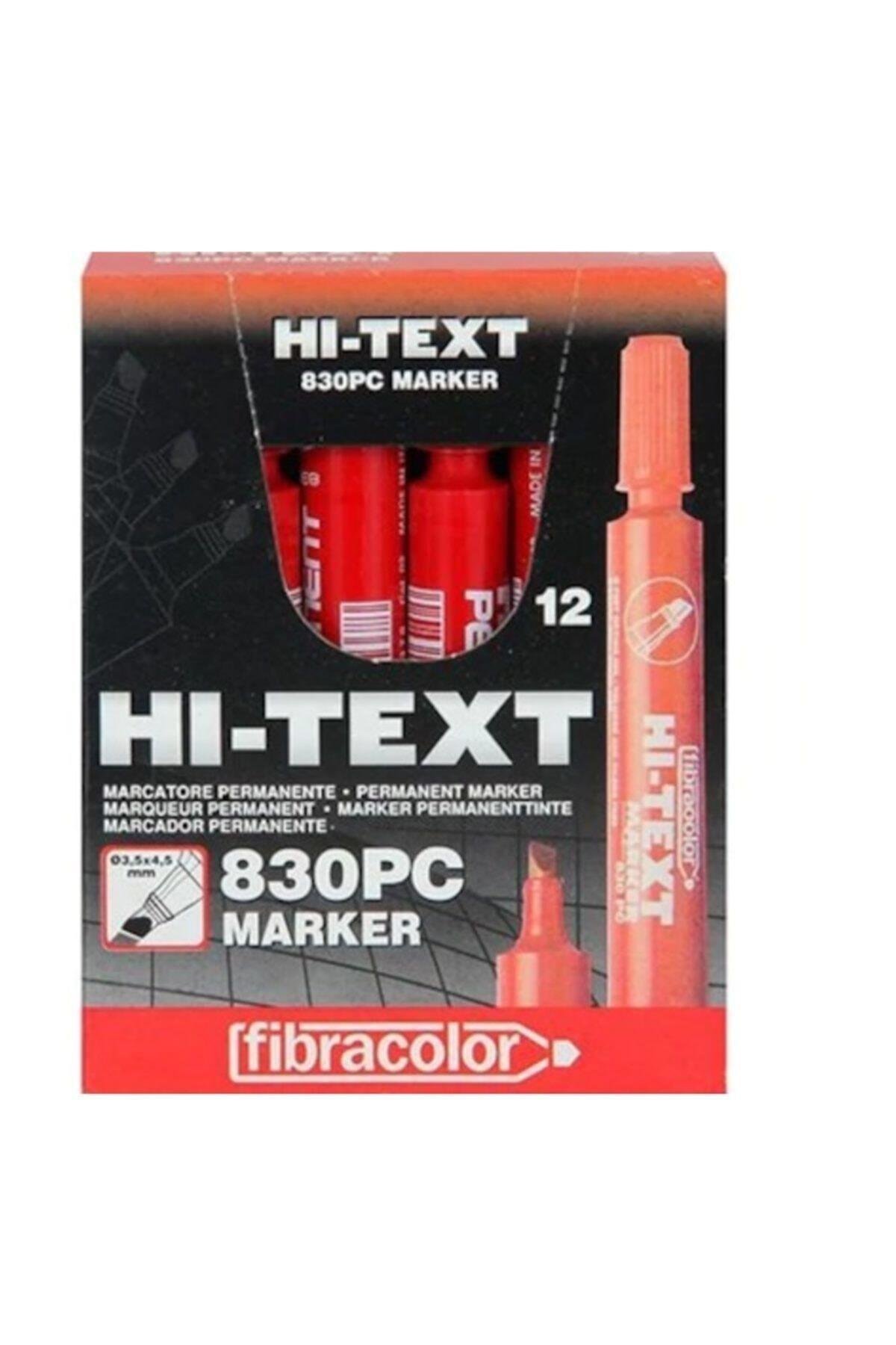 Hı-text 830pc Permanent Kalem Kırmızı Kesik Uç 12'li Kutu