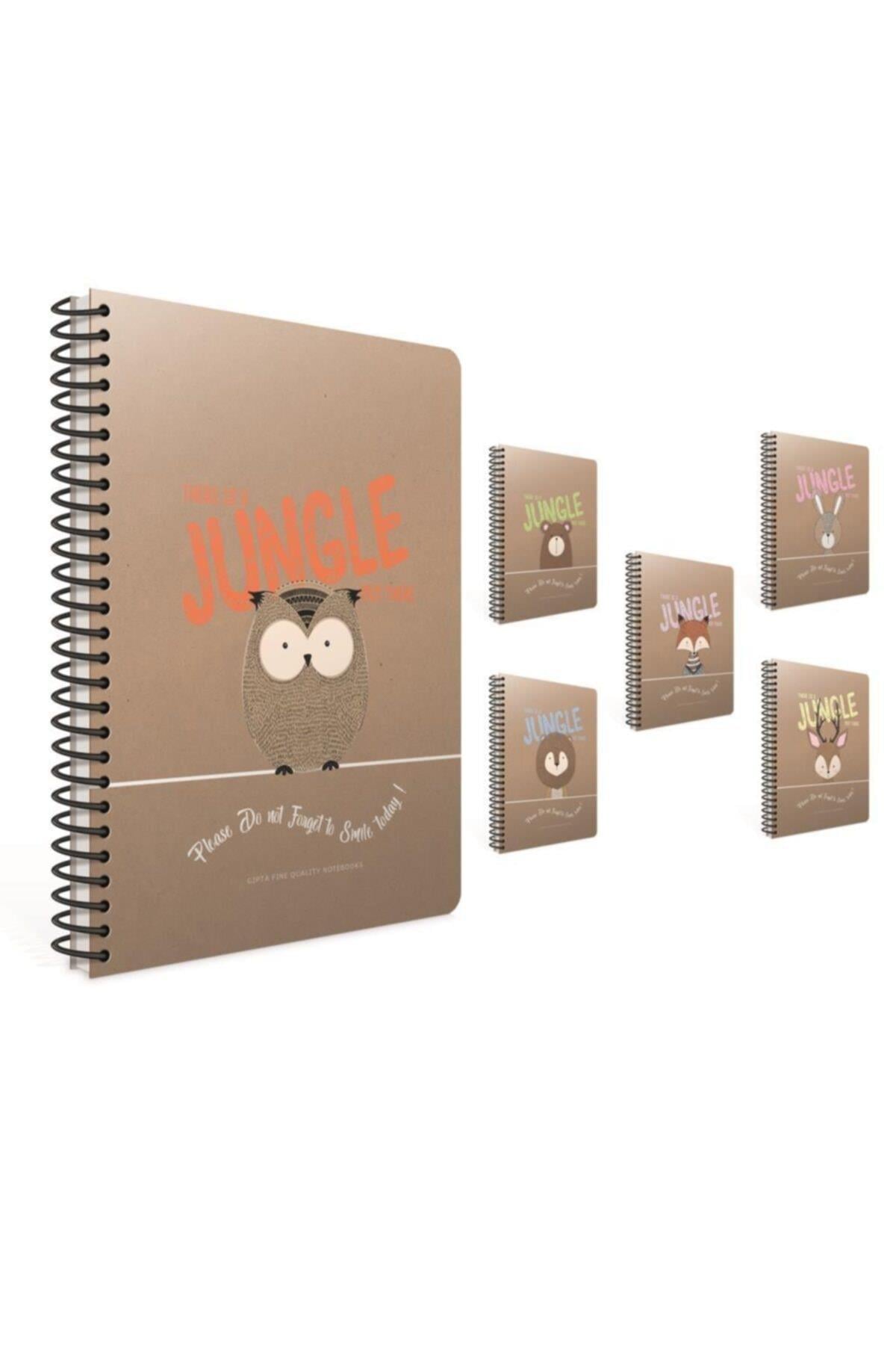 Jungle Out Spiralli Sert Kapak Defter 19x26cm 120 Yaprak Çizgili 4235 (Asorti 1 Adet)