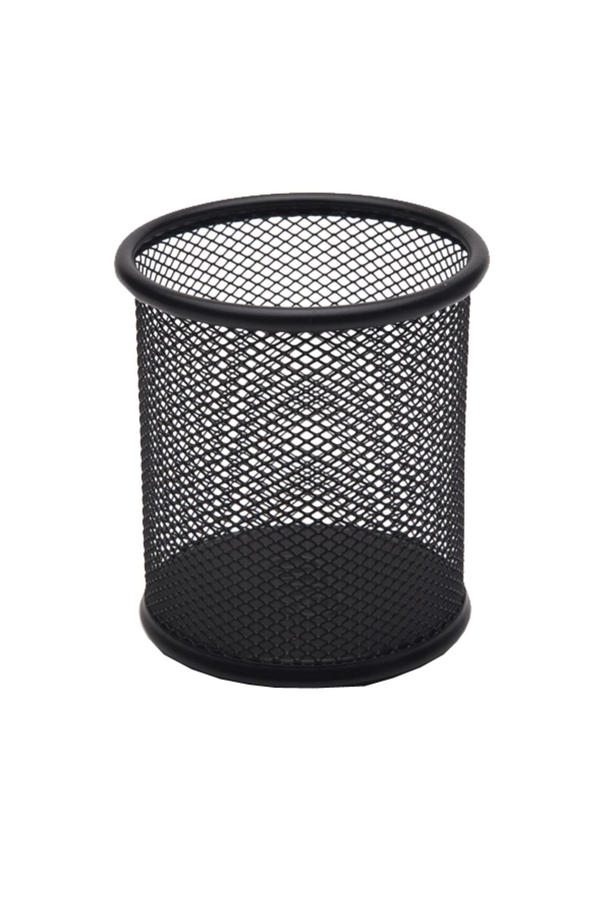 Kalemlik Metal Perforeli Silindir Siyah 500