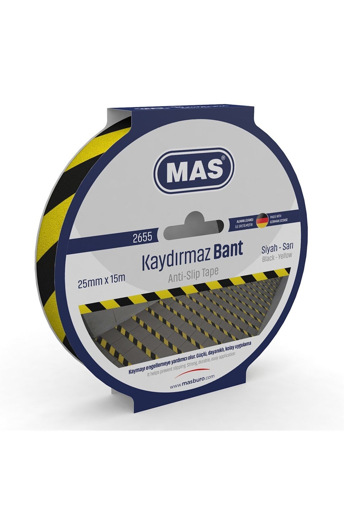 Kaydırmaz Bant - Sarı&siyah - 25mmx15m