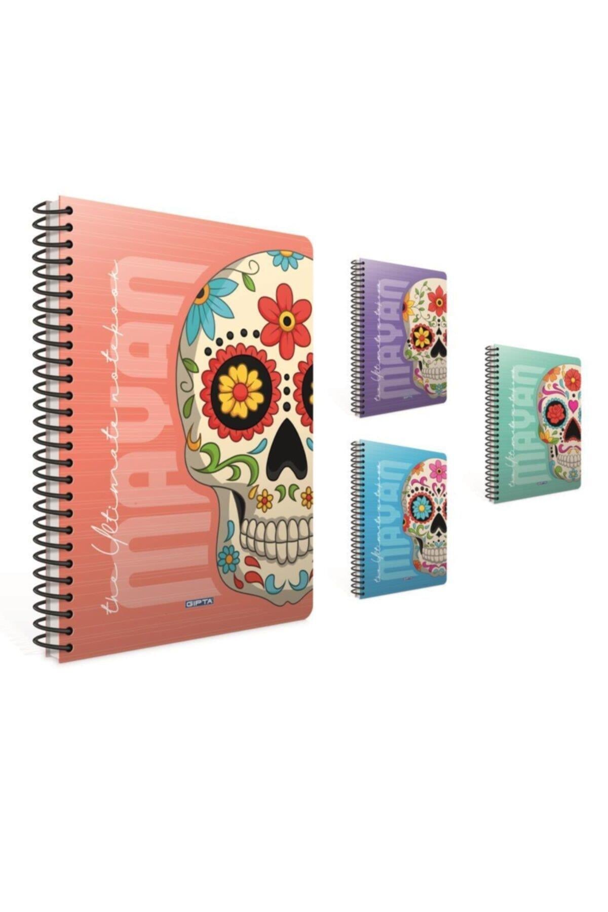 Mayan A4 Spiralli Karton Kapak Defter 100 Yaprak Çizgili (4 Lü Paket) 4358