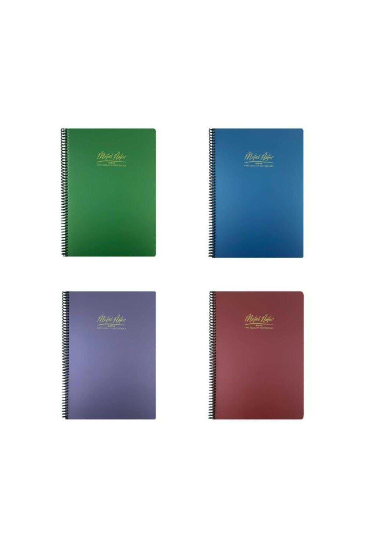 Metal Notes 17 X 24 Spiralli Defter Pp Kapak 80 Yaprak Çizgili 4'lü