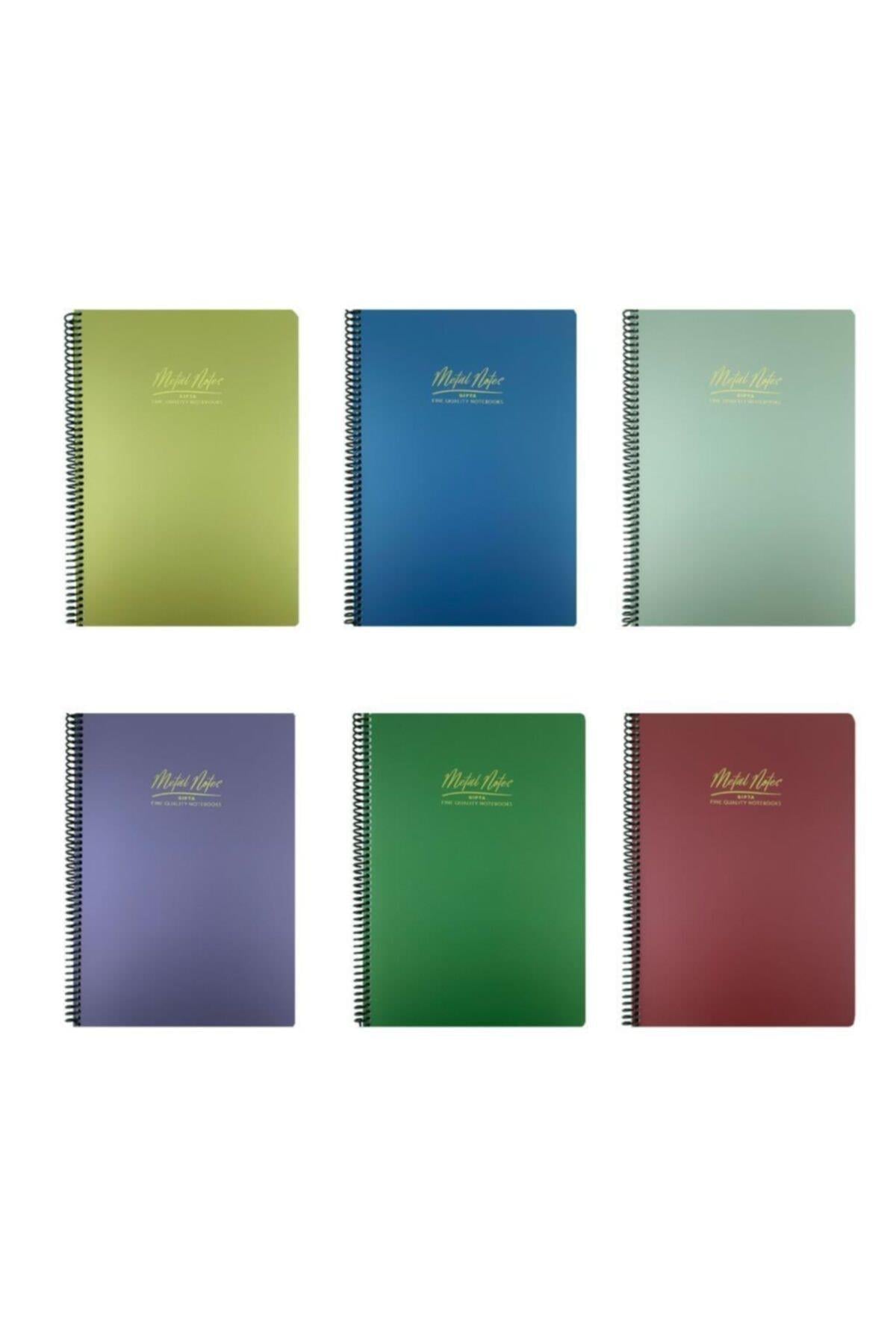 Metal Notes 17 X 24 Spiralli Defter Pp Kapak 80 Yaprak Kareli 6'lı