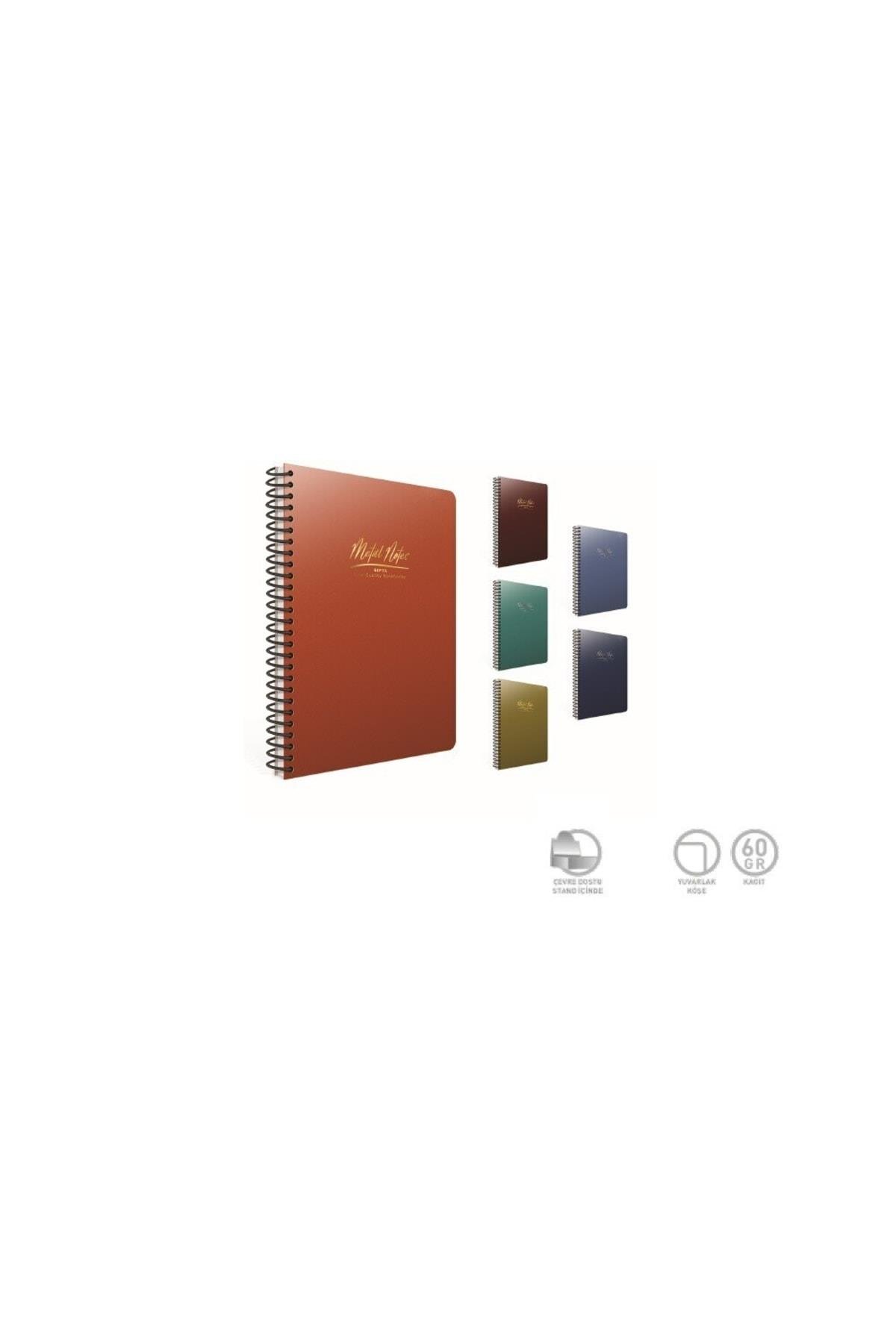Metal Notes Spiralli Plastik Kapak Defter 17x24cm 80 Yaprak Çizgisiz (4 Lü Paket) 5541