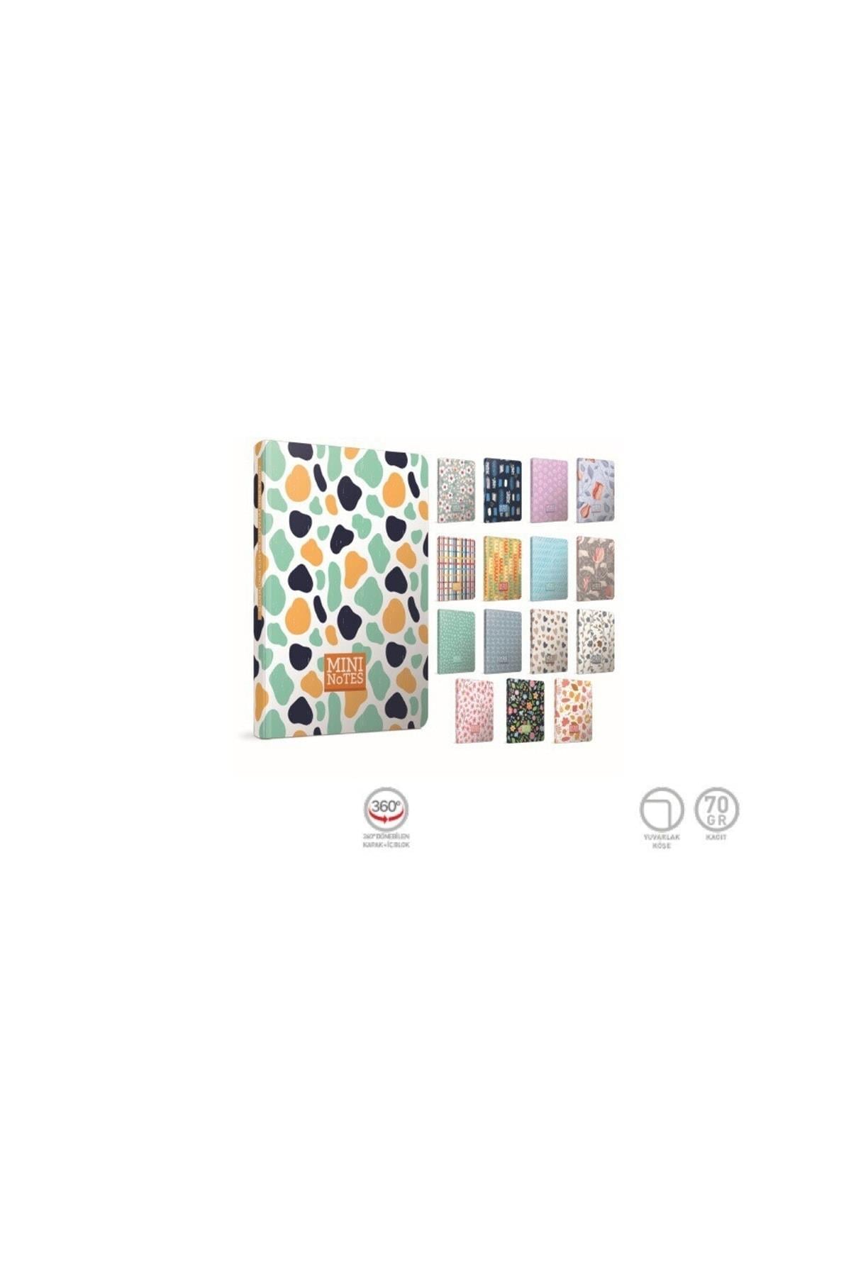 Mini Notes Ip Dikişli Flexi Sert Kapak Not Defteri A7 (mini Boy) 80 Yaprak Çizgili (32 Li Paket) 568