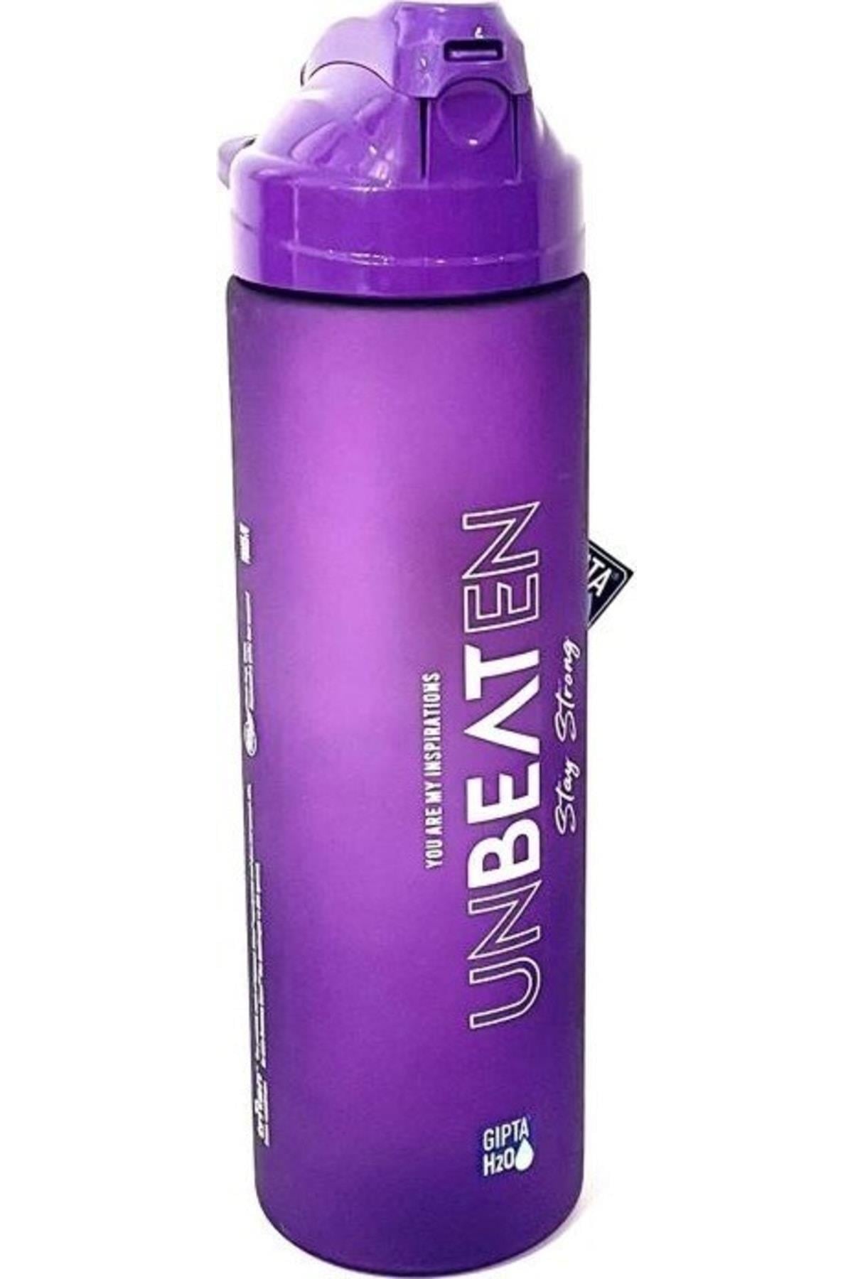 Mor Unbeaten Tritan Boyalı Desenli Pipetli Matara 600ml