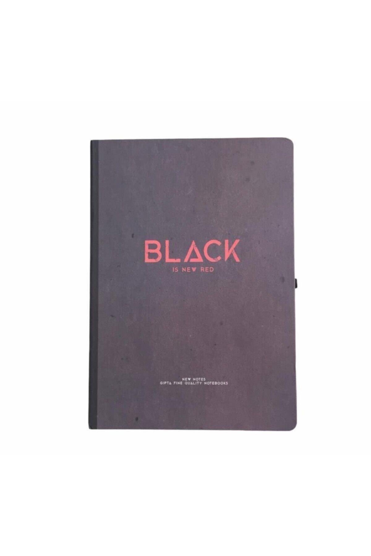 New Notes Black Is New Red Ciltli Sert Kapak 120 Yaprak 17x24 Çizgili Defter