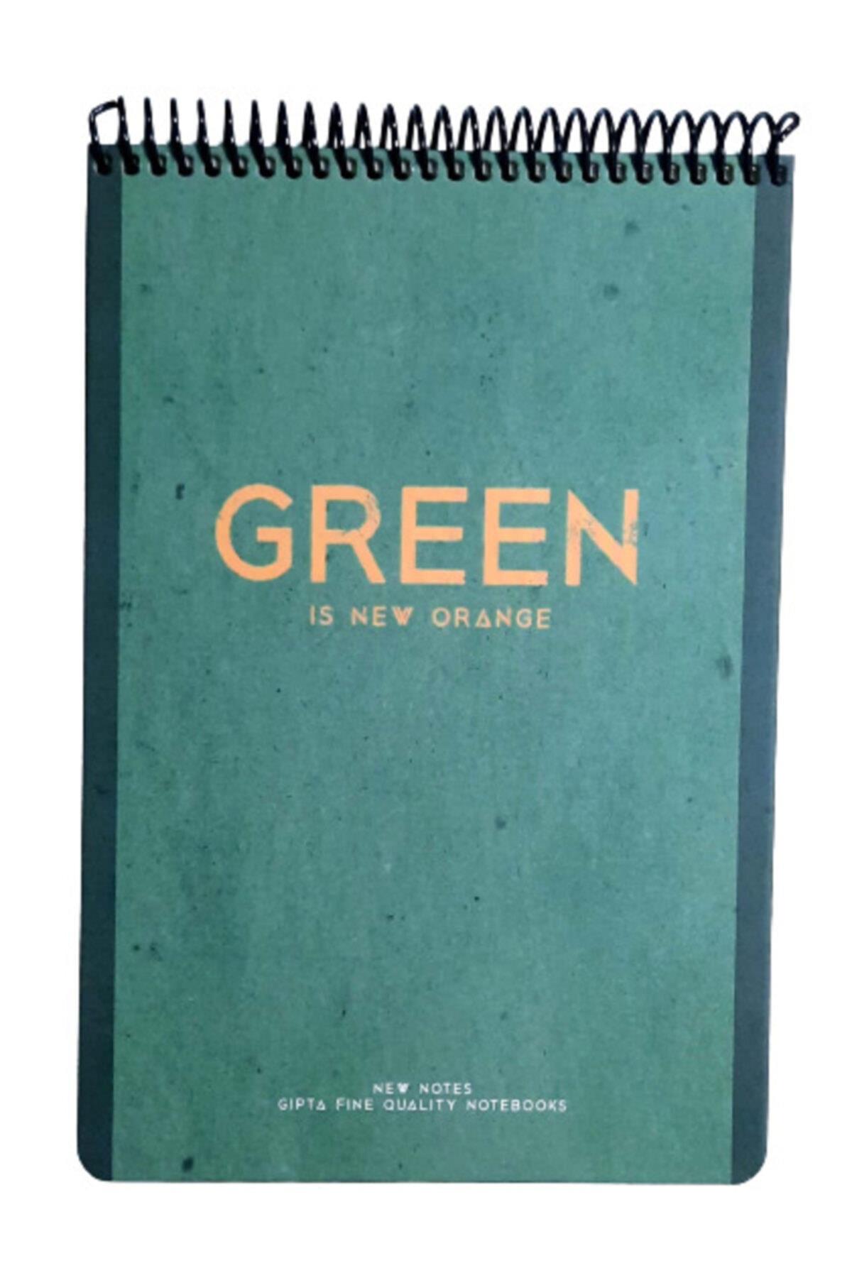 New Notes Green Is New Orange Spiralli Sert Kapak 100 Yaprak 17x24 Çizgili Bloknot