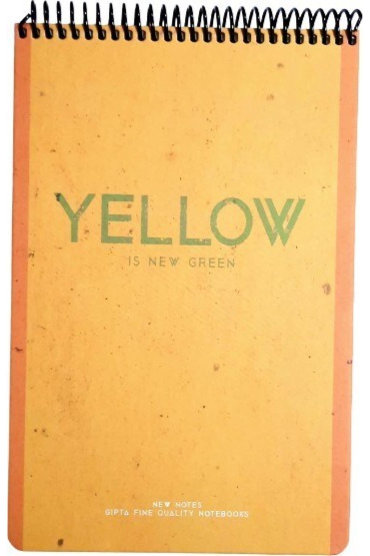 New Notes Yellow Is New Green Spiralli Sert Kapak 100 Yaprak 17x24 Kareli Bloknot