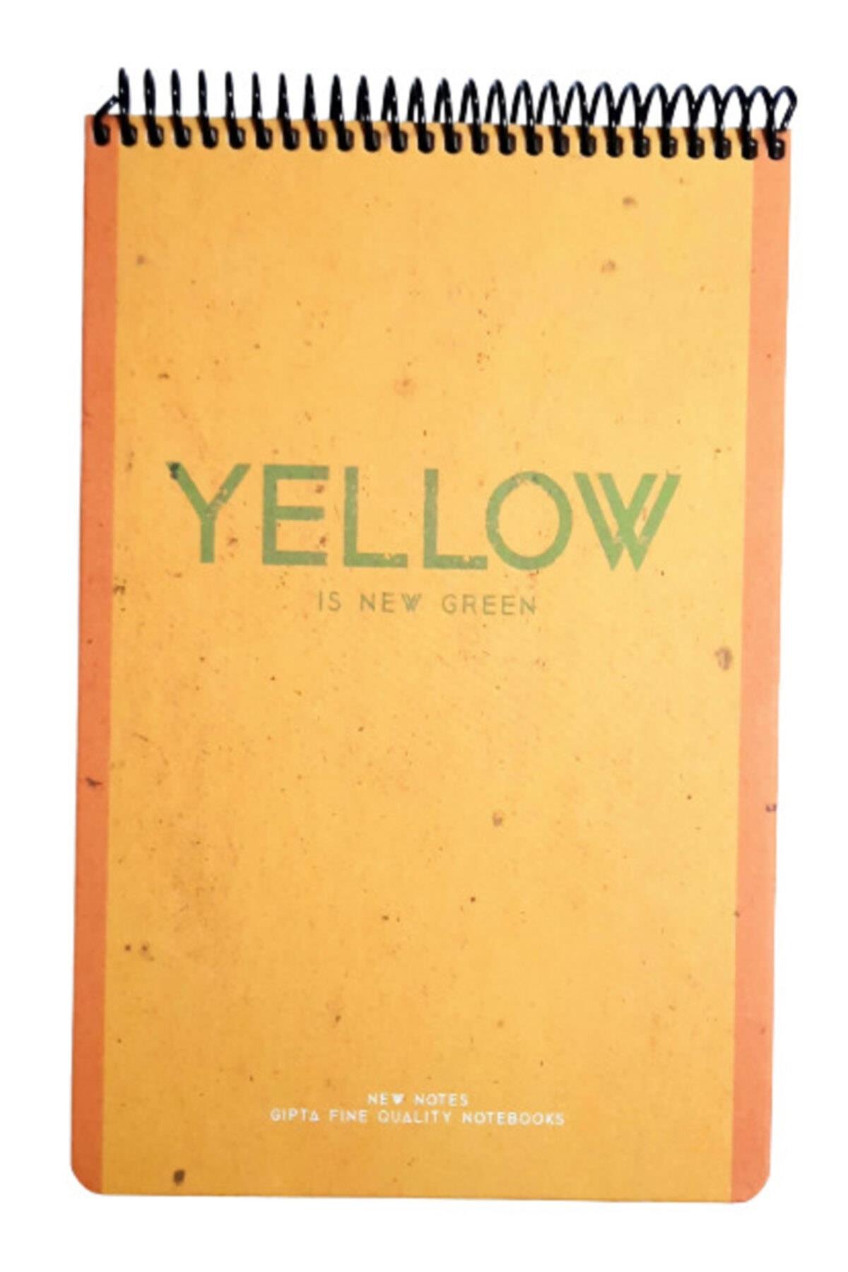 New Notes Yellow Is New Green Spiralli Sert Kapak 100 Yaprak 17x24 Çizgili Bloknot
