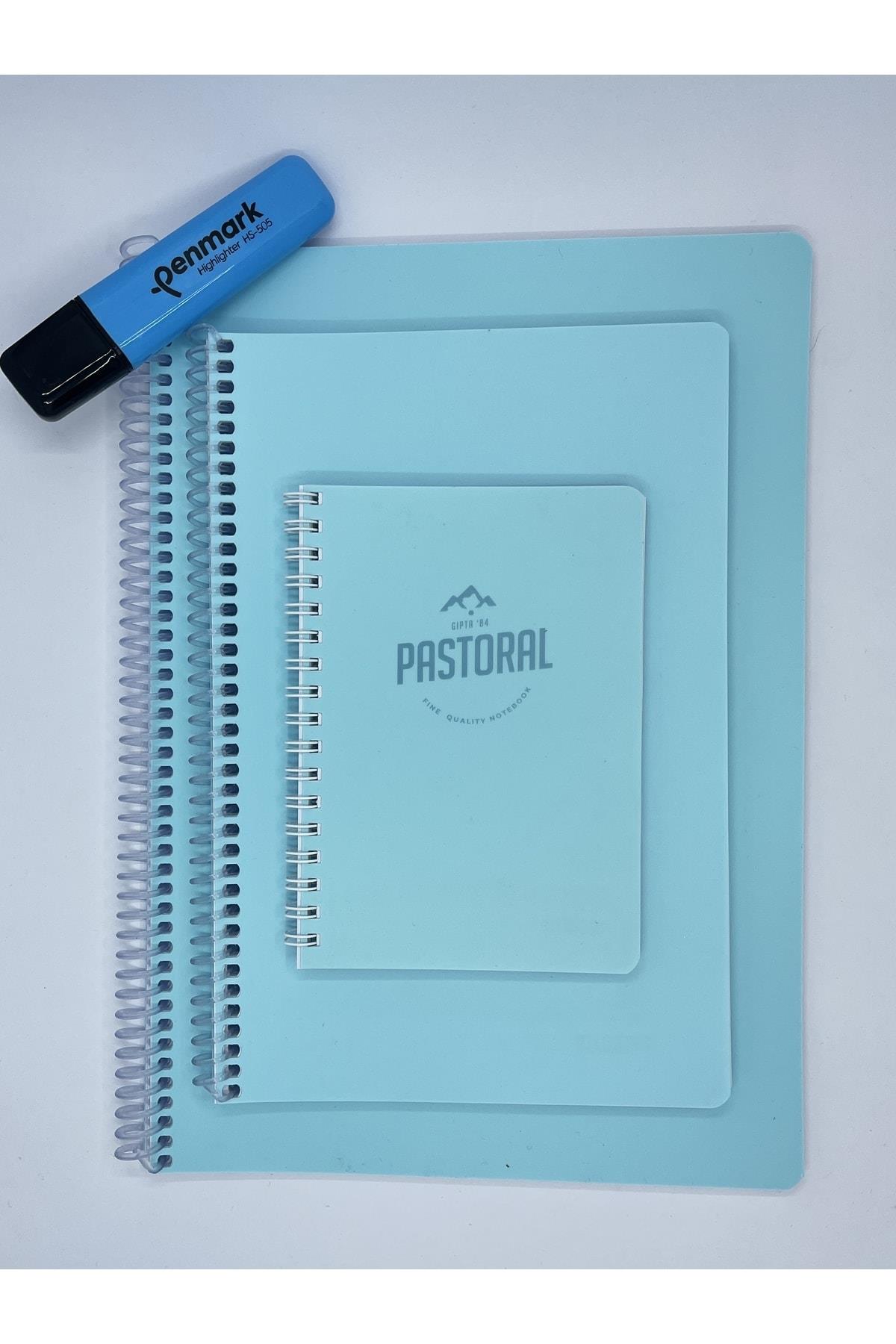 Pastoral 3'lü Kareli Defter Seti A6,a5,a4 80yp,96yp,96yp.( Fosforlu Kalem Hediyeli )