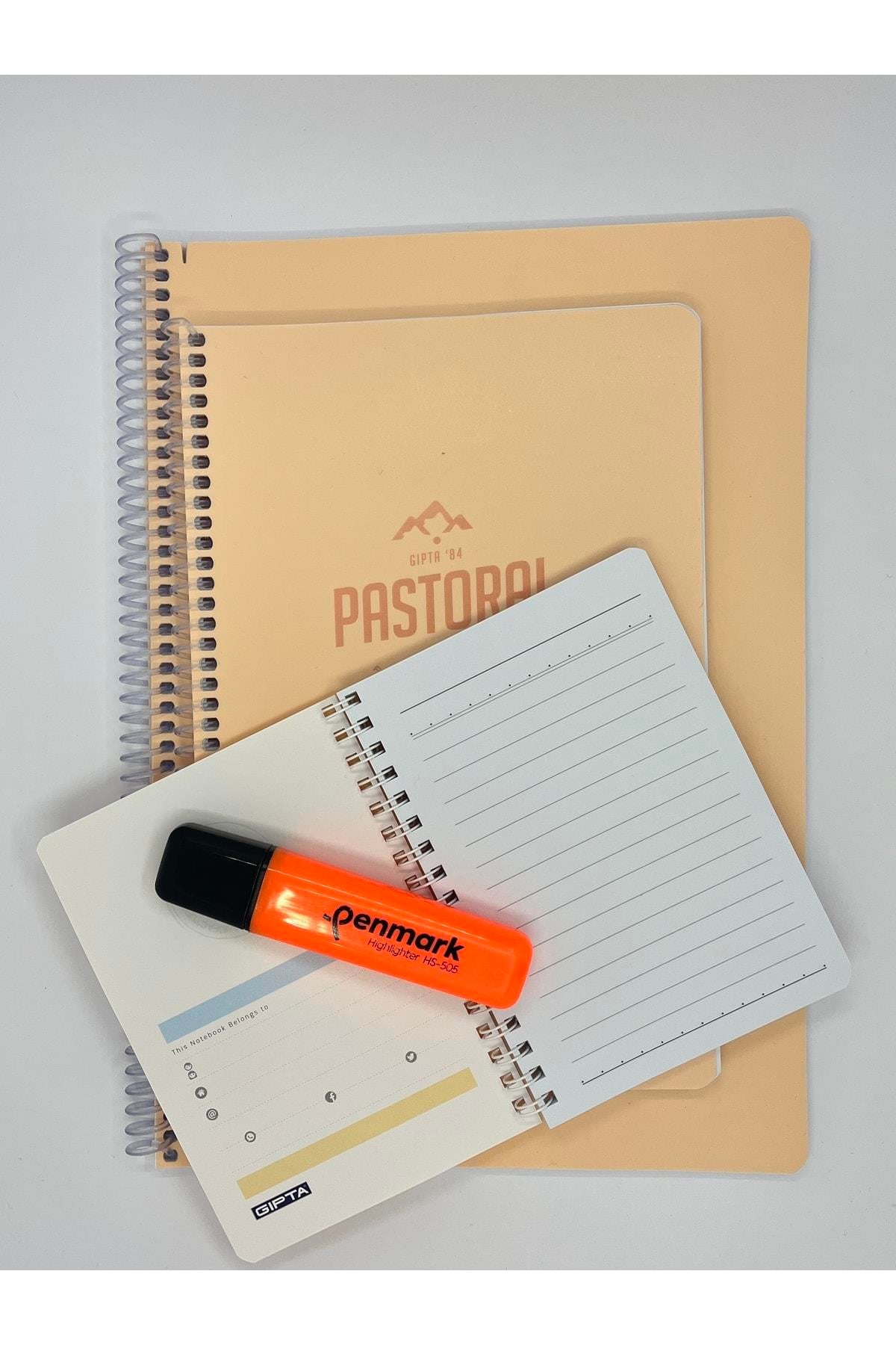 Pastoral 3'lü Kareli Defter Seti A6,a5,a4 80yp,96yp,96yp.(fosforlu Kalem )
