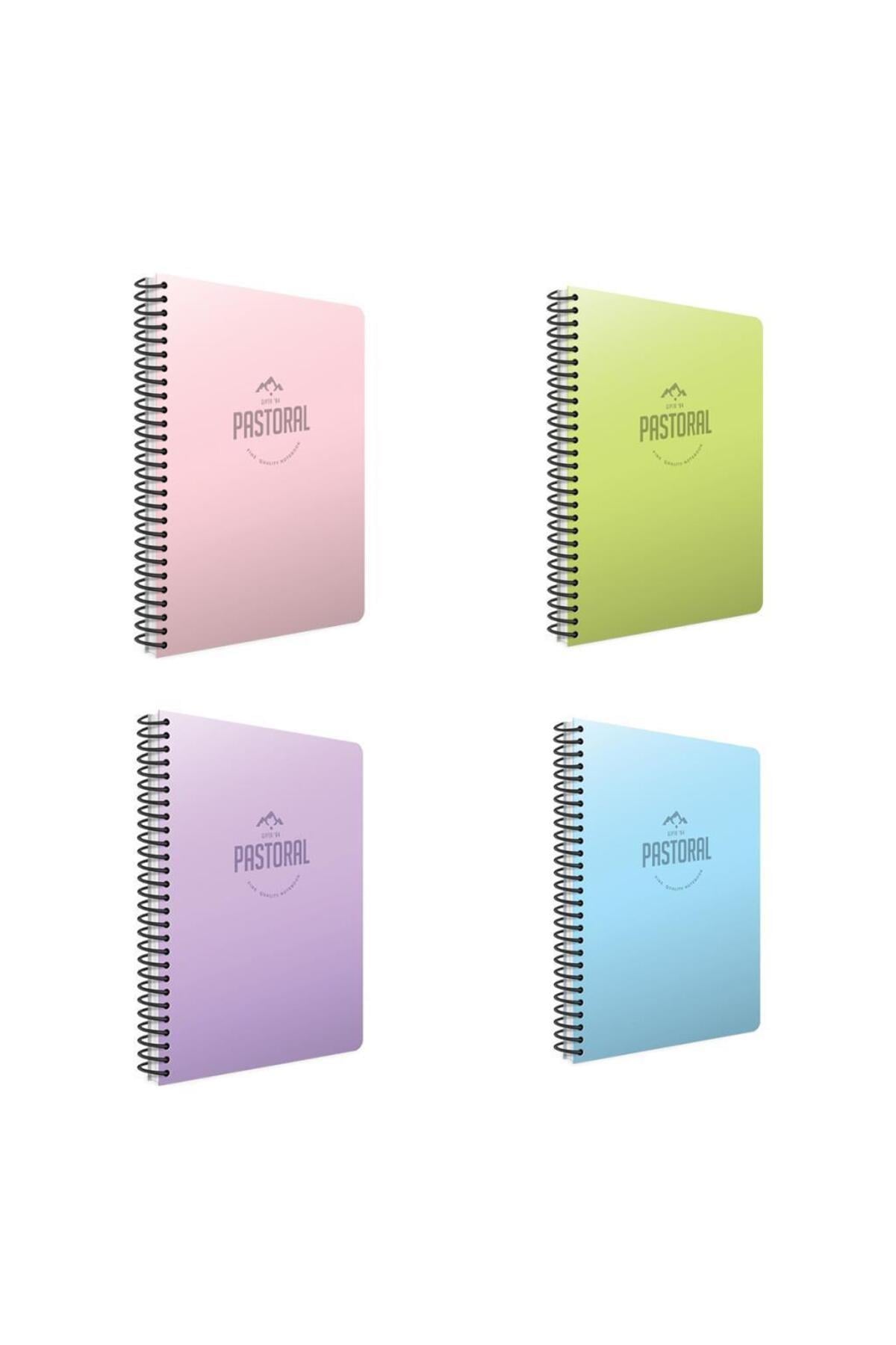 Pastoral 60 Yp. A4 Spiralli Pp. Kapak Defter Seti Çizgili 4'lü