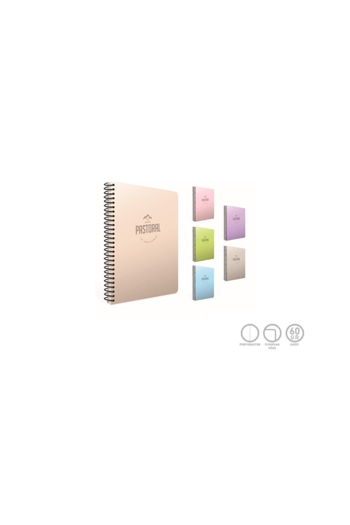 Pastoral Spiralli Plastik Kapak Defter A4 200 Yaprak Kareli (2 Li Paket) 5555