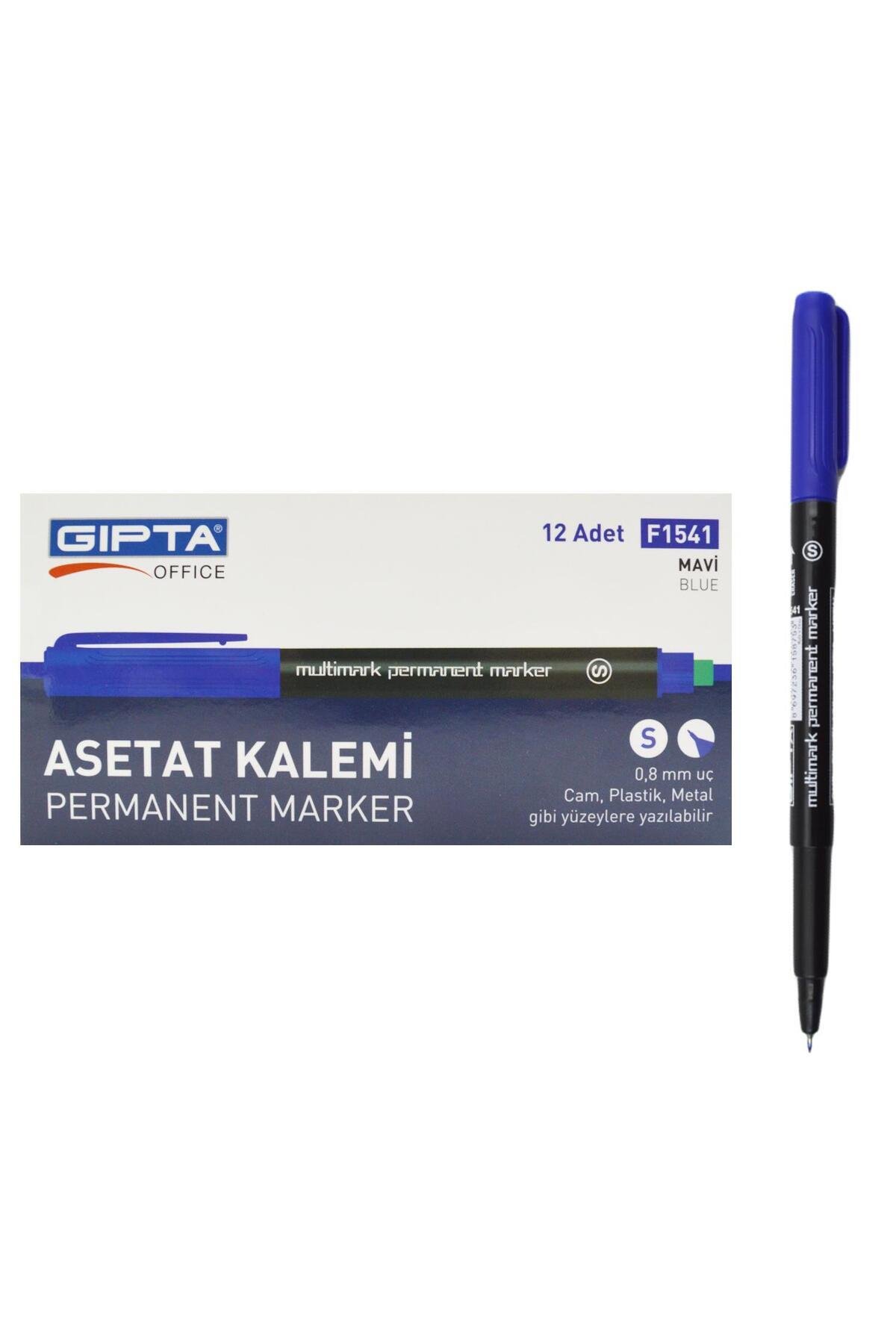 Permanent Asetat Kalemi Silgili S Uç 12 Adet Mavi F1541