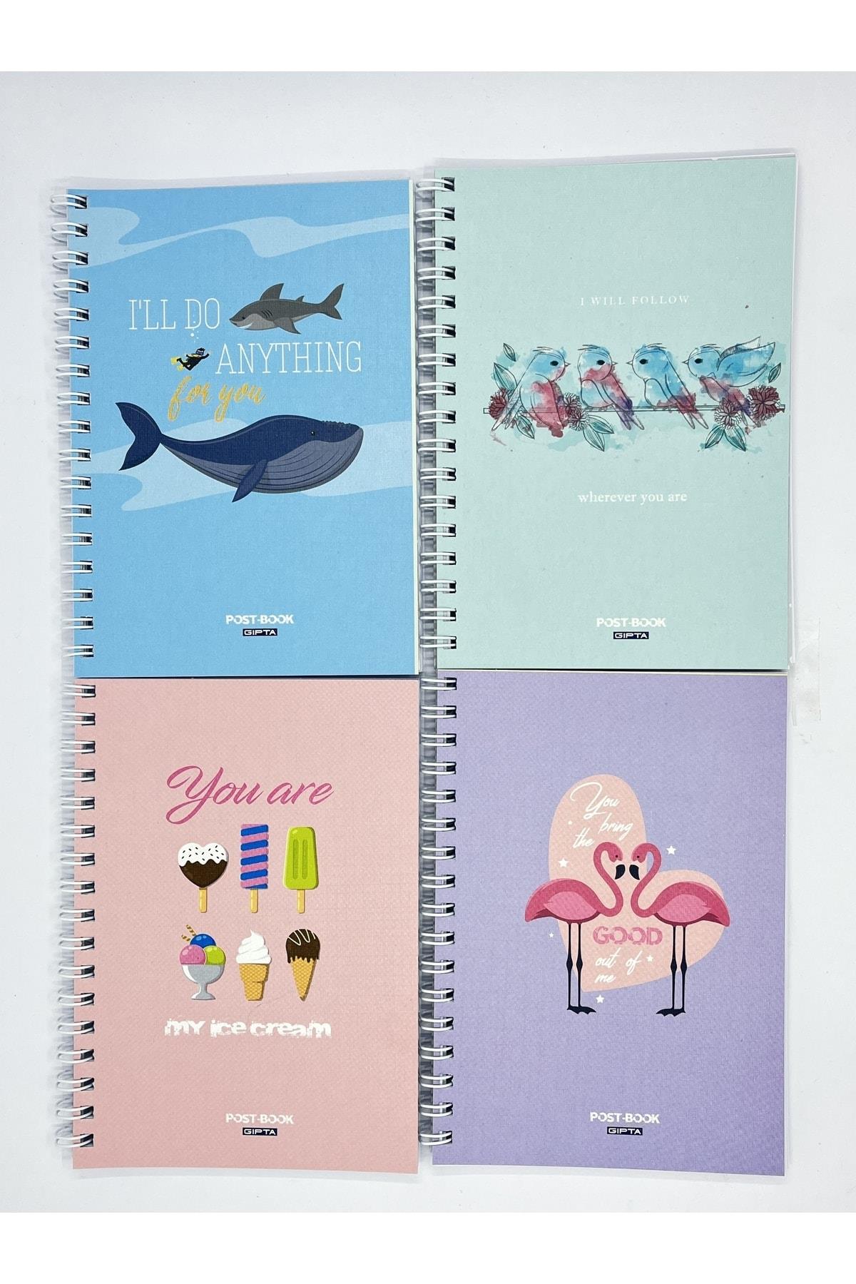 Post-book A6 Karton Kapak Spiralli Not Defter, 7 Farklı Desen 1 Adet