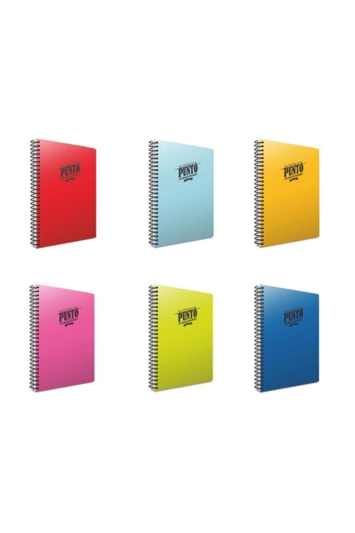 Punto Spiralli A4 60 Yap Pp Kapak Defter Seti Kareli 6'lı