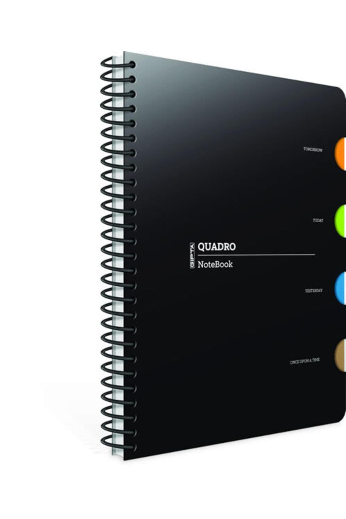 Quadro Spiralli 4 Seperatörlü Pp Kapak Defter 17x24cm 150 Yaprak Çizgili (2 Li Paket) 2907