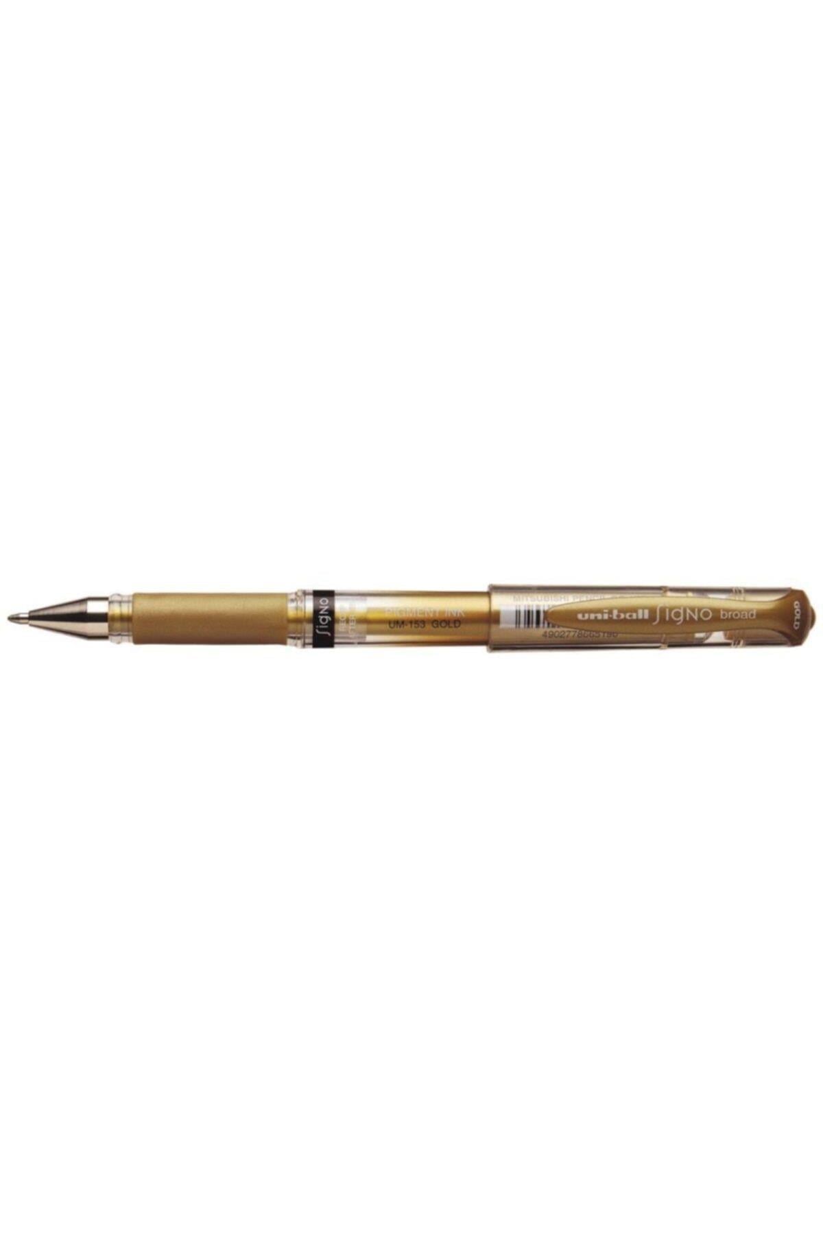 Roller Kalem Signo Broad Jel Bilye Uç 1.0 mm Altın Davetiye Kalemi UM-153(12 Li Paket)