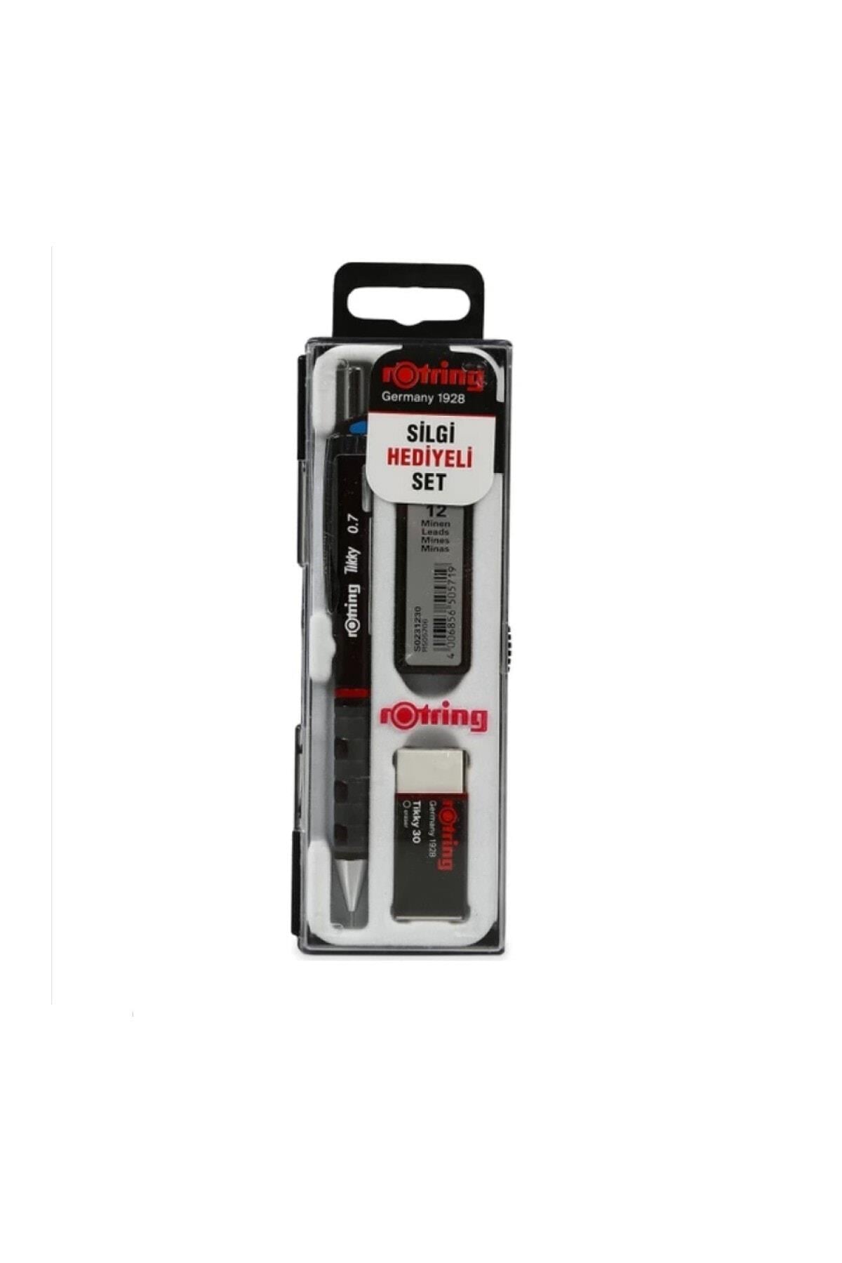 Rotring Tikky Okul Seti 0.7 Mm Bordo Versatil Kalem + Silgi + Uç