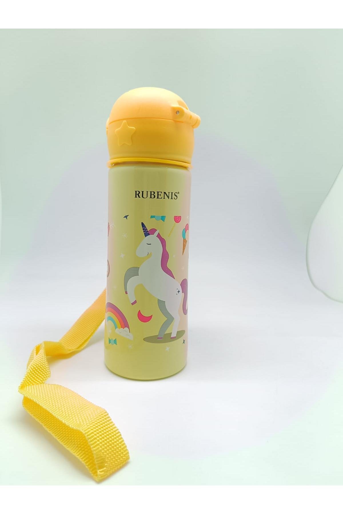 RUBENİS UNİCORN FİGÜRLÜ ÇELİK MATARA SARI 500 ML (RCM-01)