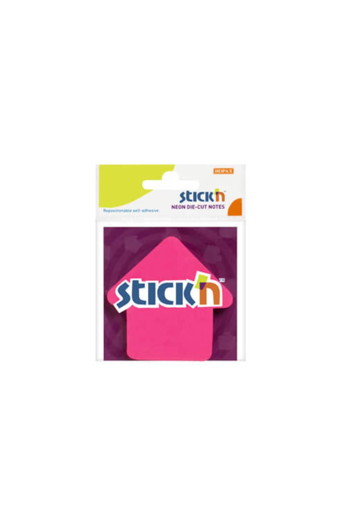 Stickn Die-cut Notes Yapışkanlı Not Kağıdı - Neon Pembe Arrow
