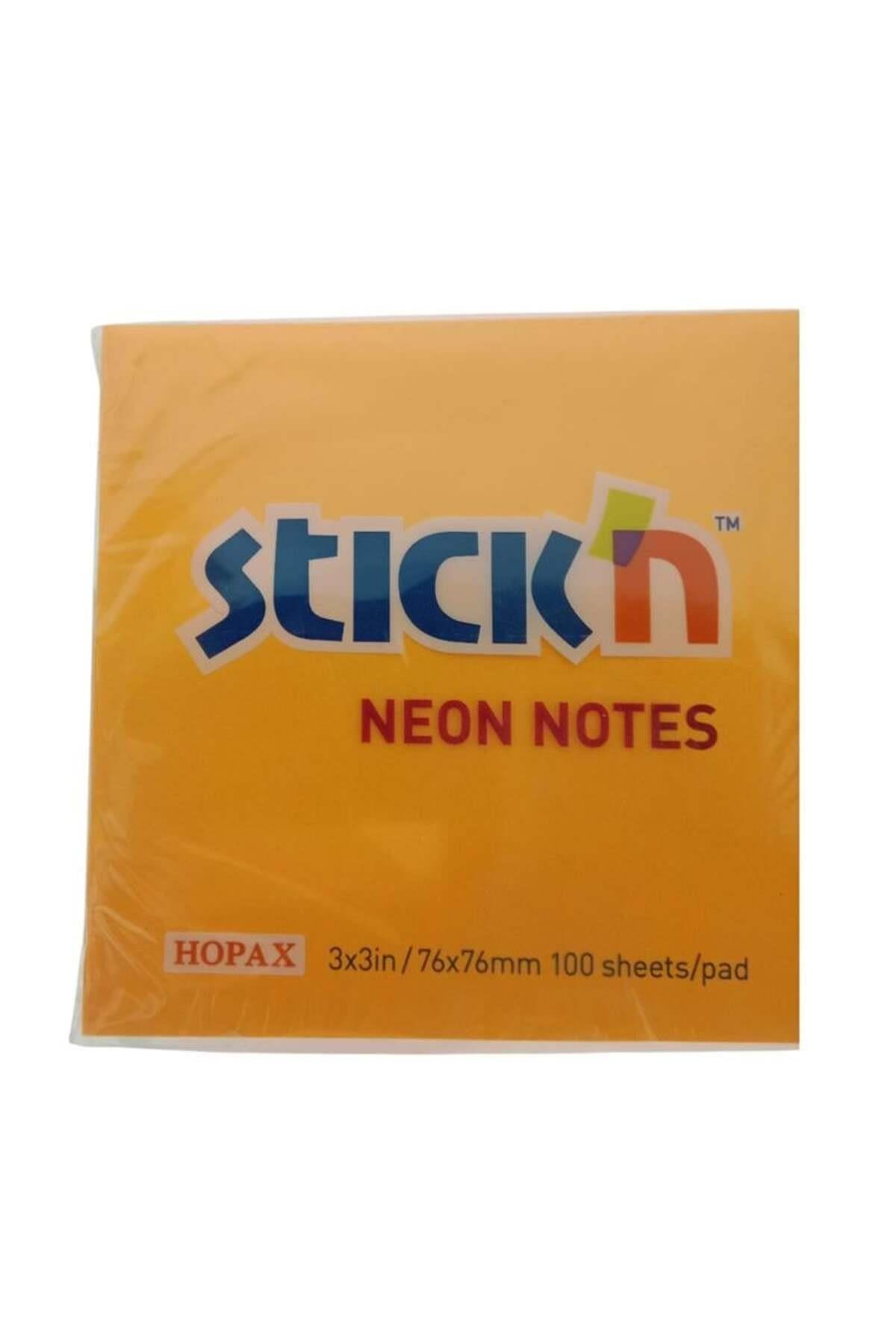 Stick'n Post-it Neon Turuncu 76x76 100 yp 12'li Paket