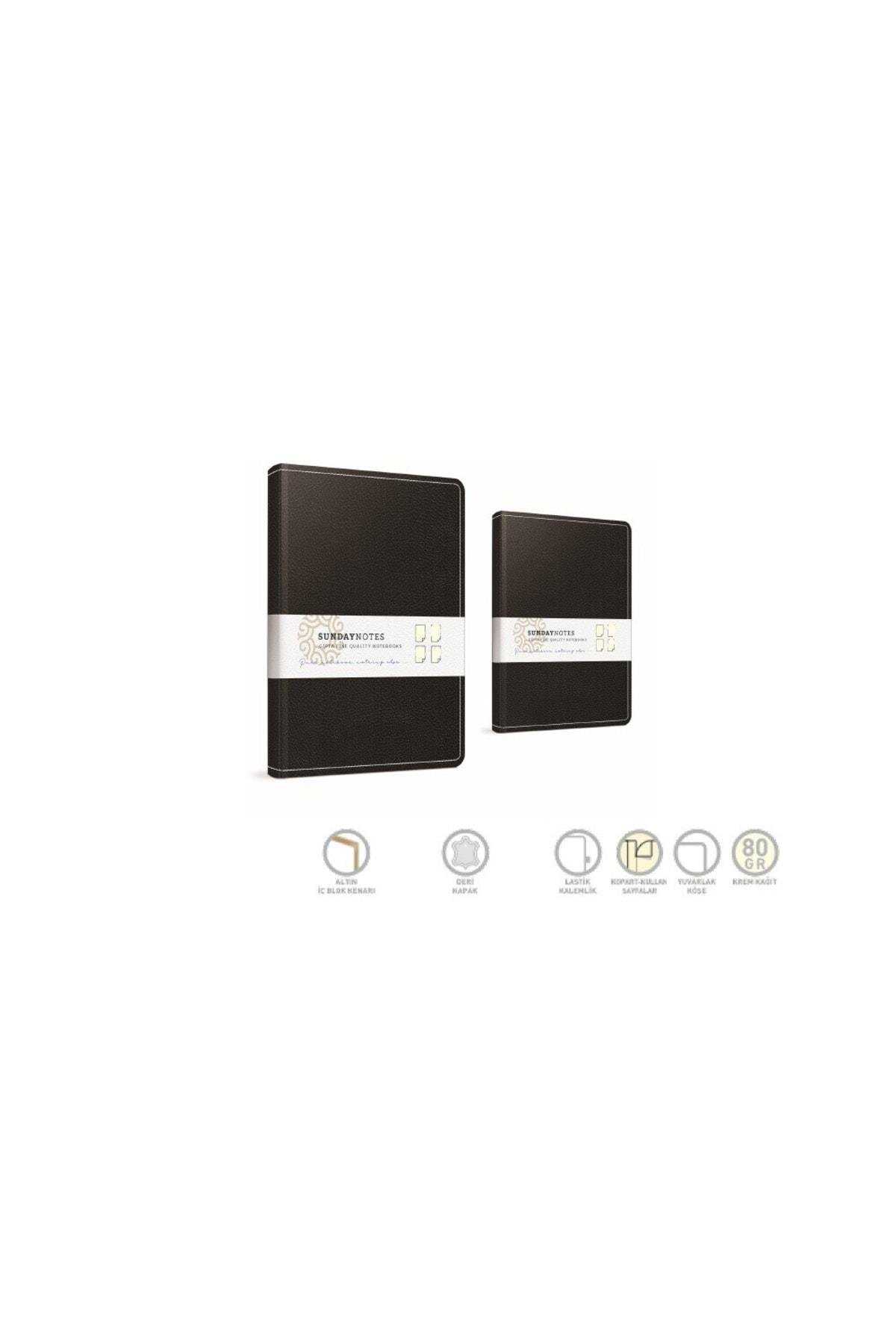 Sunday Notes Ip Dikişli Deri Kapak Not Defteri 17x24cm 140 Yaprak Çizgili (3 Lü Paket) 6065