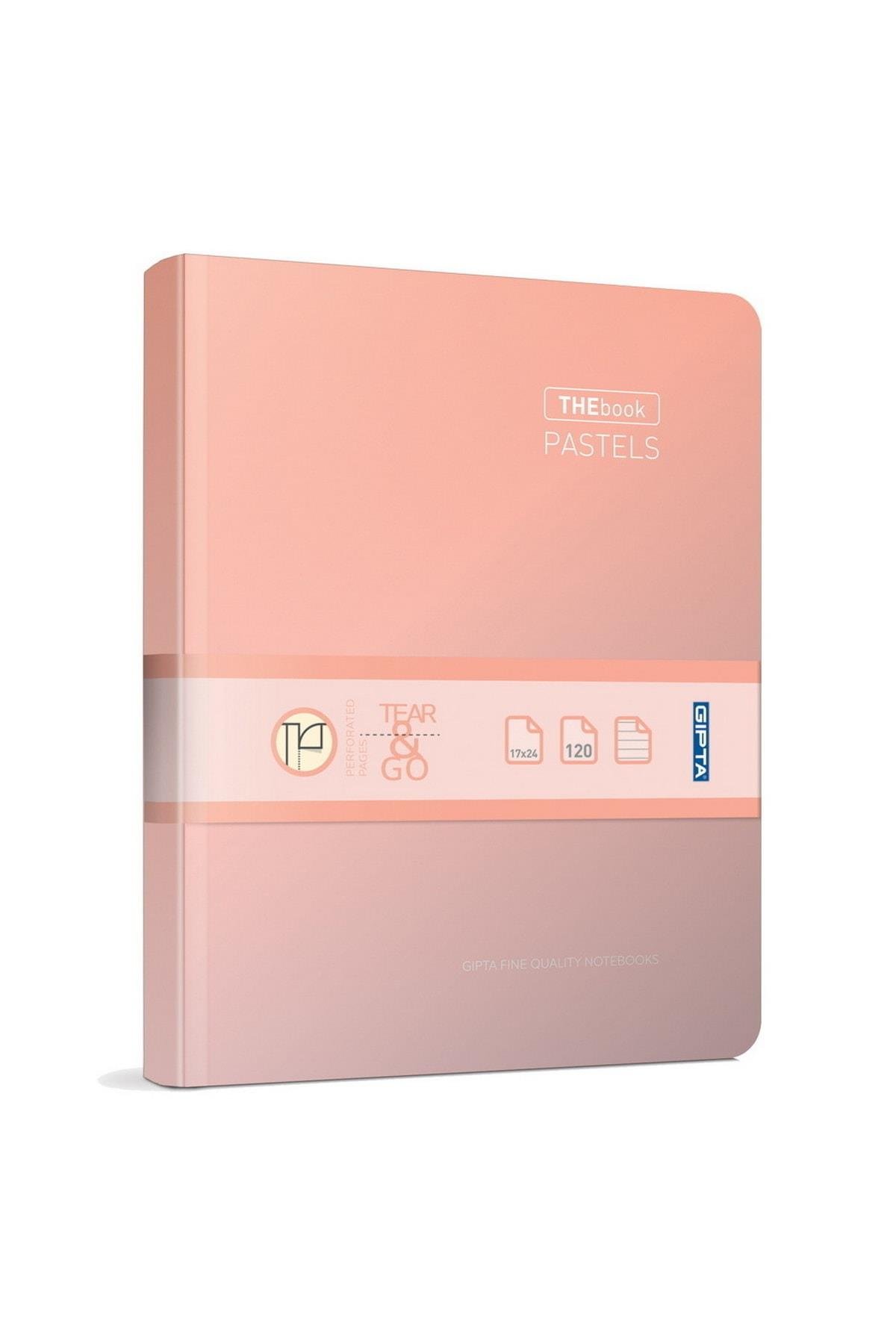 The Book Pastel 20x28 120 Yaprak 4 Bölmeli Sert Kapak Ciltli Defter (3303) Kareli Pastel Pembe