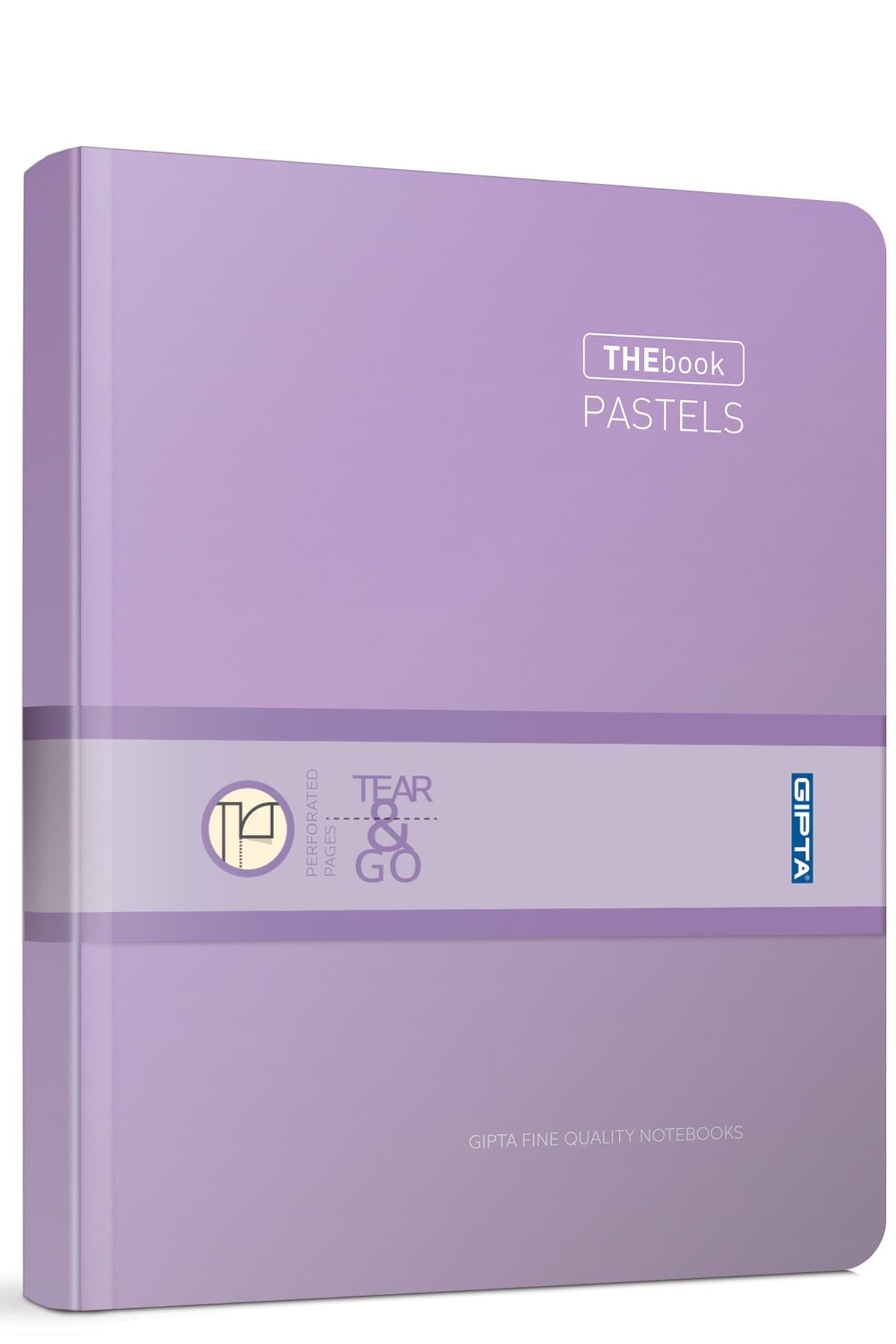 The Book Pastel 20x28 296 Yaprak 4 Bölmeli Sert Kapak Ciltli Defter (3483) Çizgili Pastel Mor