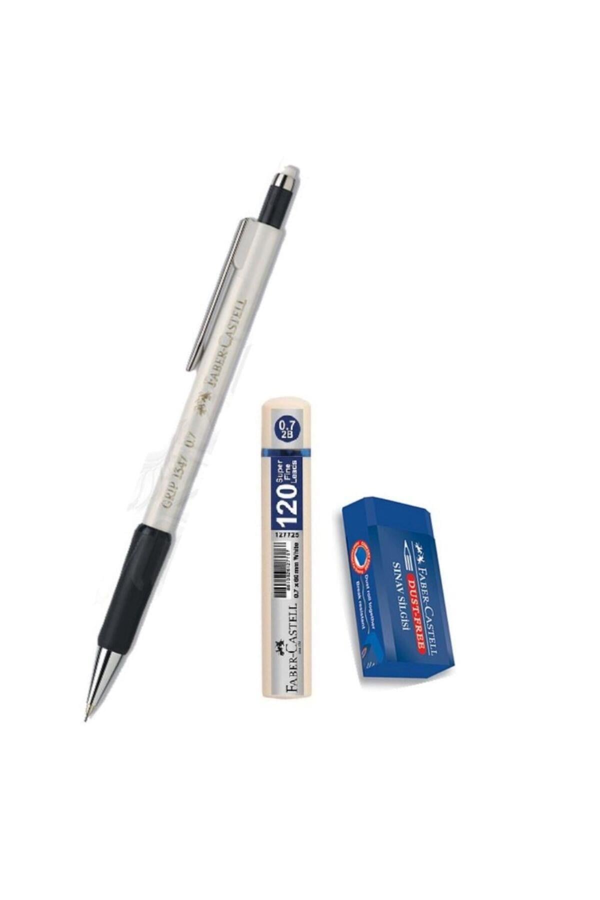 Uçlu Kalem Beyaz 0.7 Grip 1347 Faber 120 Li Uç Ve Sınav Silgisi Versatil Uçlu Kalem 0,7 1 Adet