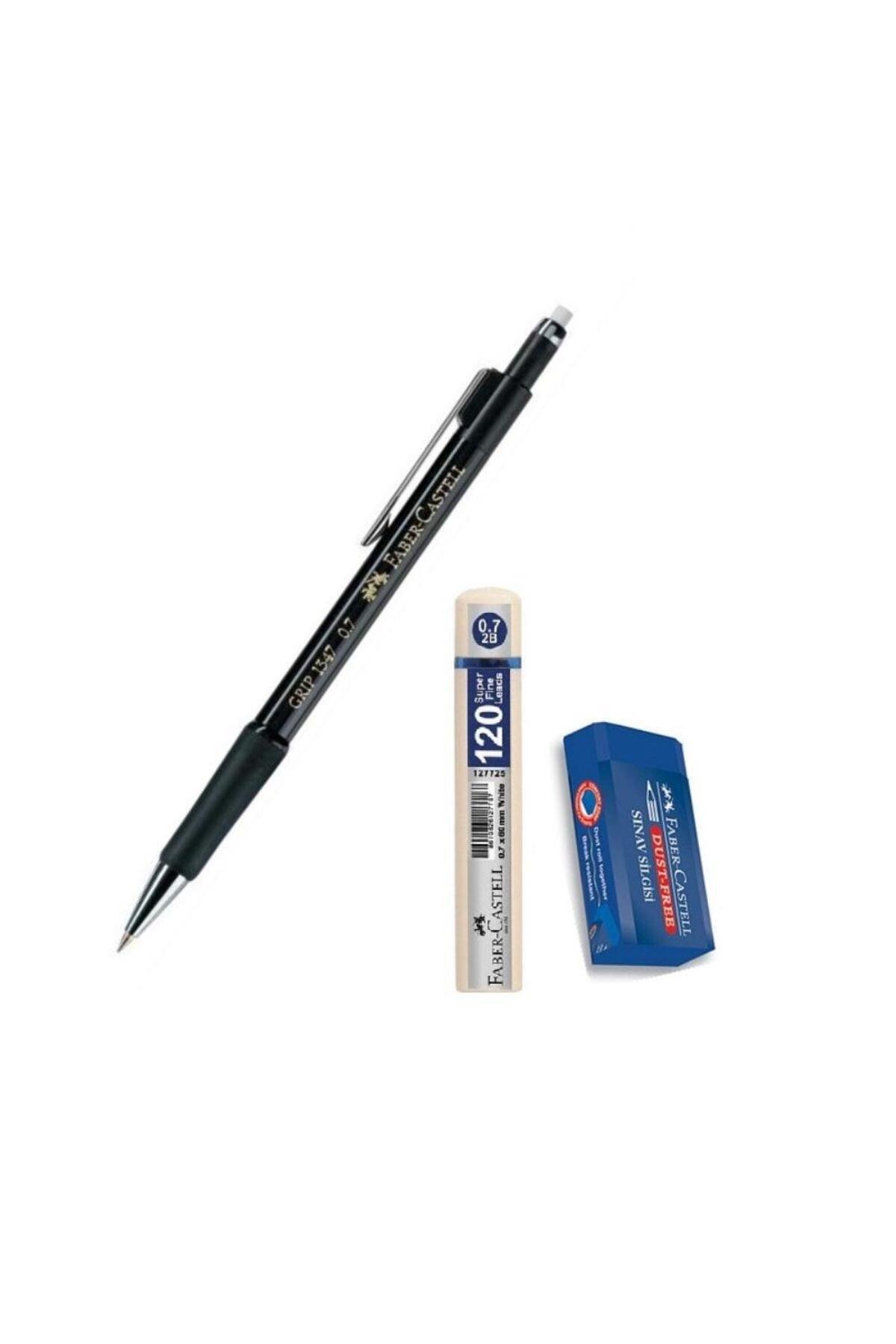 Uçlu Kalem Siyah 0.7 Grip 1347 Faber 120 li Uç Ve Sınav Silgisi Versatil Uçlu Kalem 0,7 1 Adet