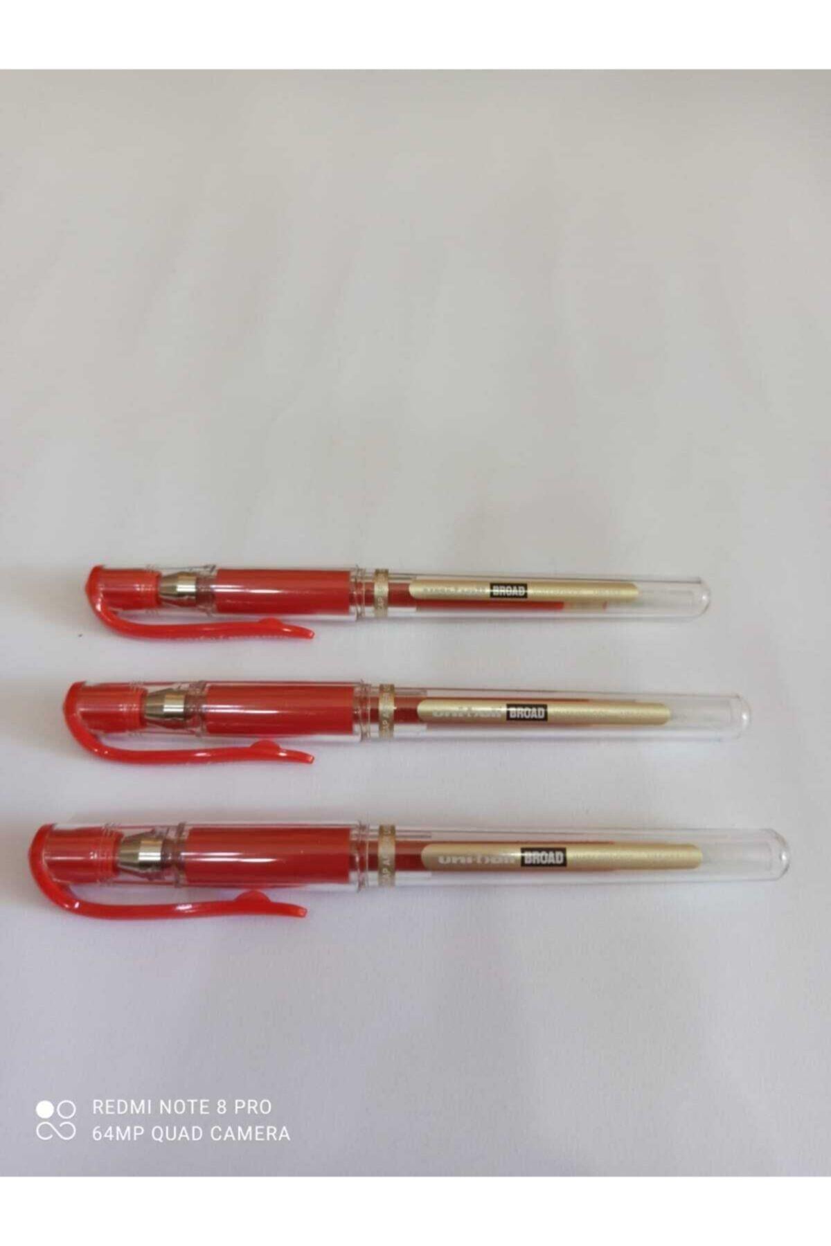 Um-153 Signo Broad Kırmızı Roller Kalem 1,0 Mm Uniball Um-153 3'lü Set
