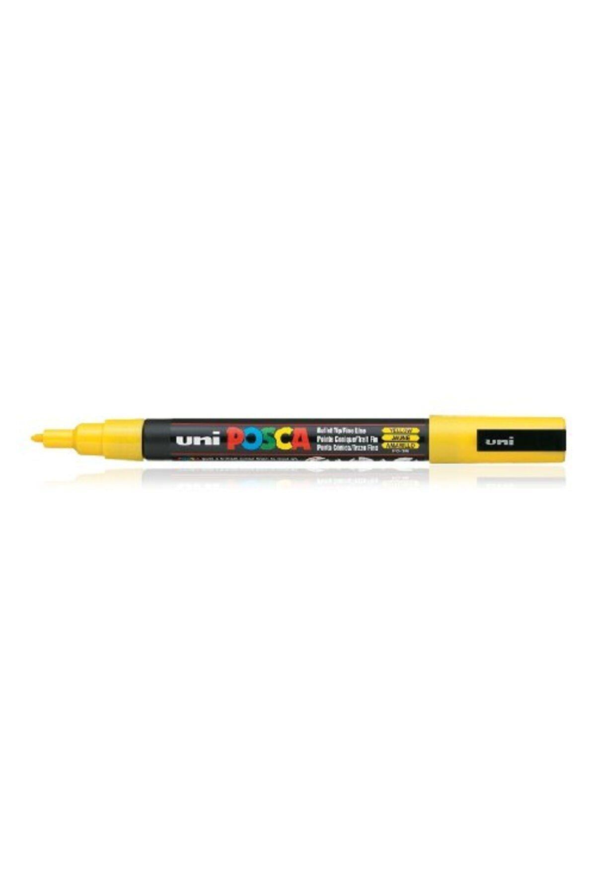 Uni-Ball Pc-3m Boyama Markörü 0.9-1.3 Mm Sarı Kalem