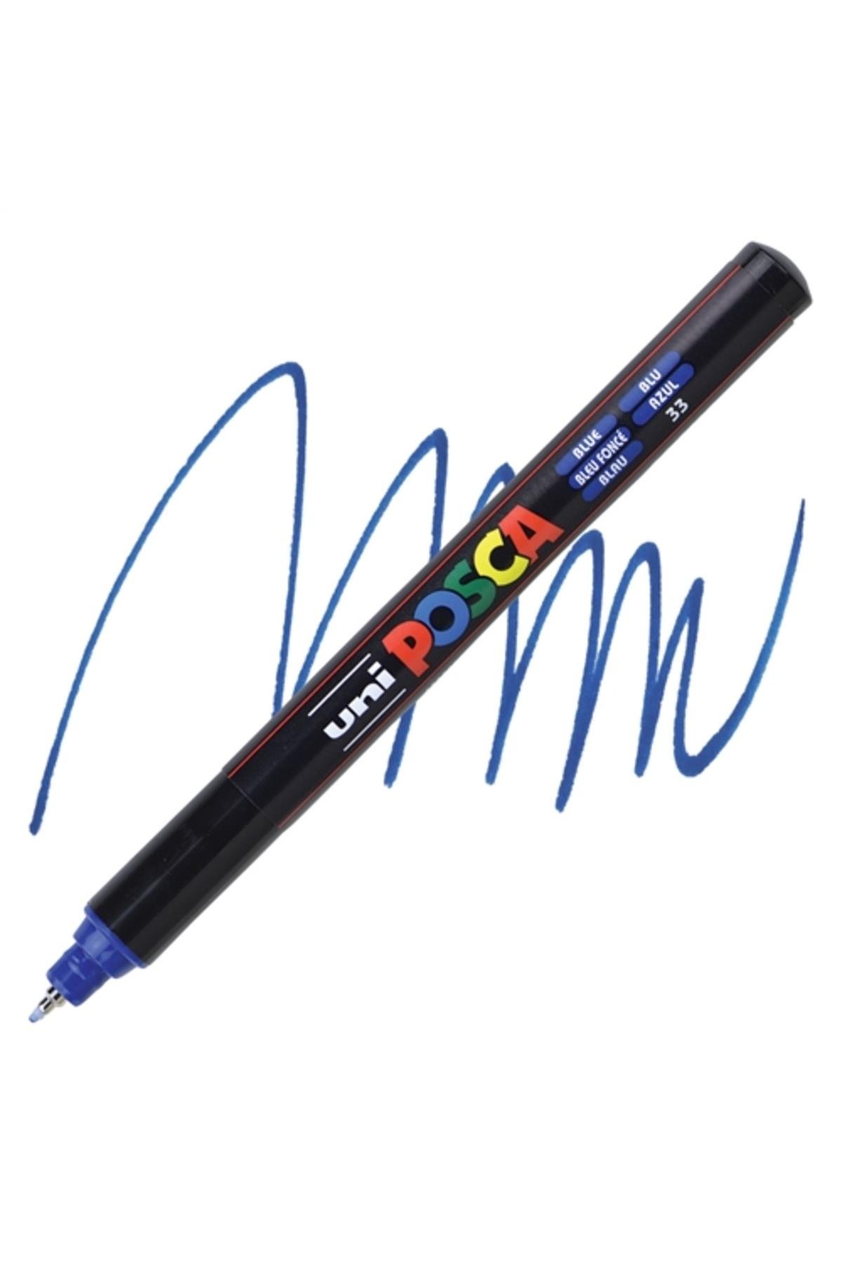 Uniball Posca 0.7mm Fine Poster Markörü Mavi (33) / PC1MR