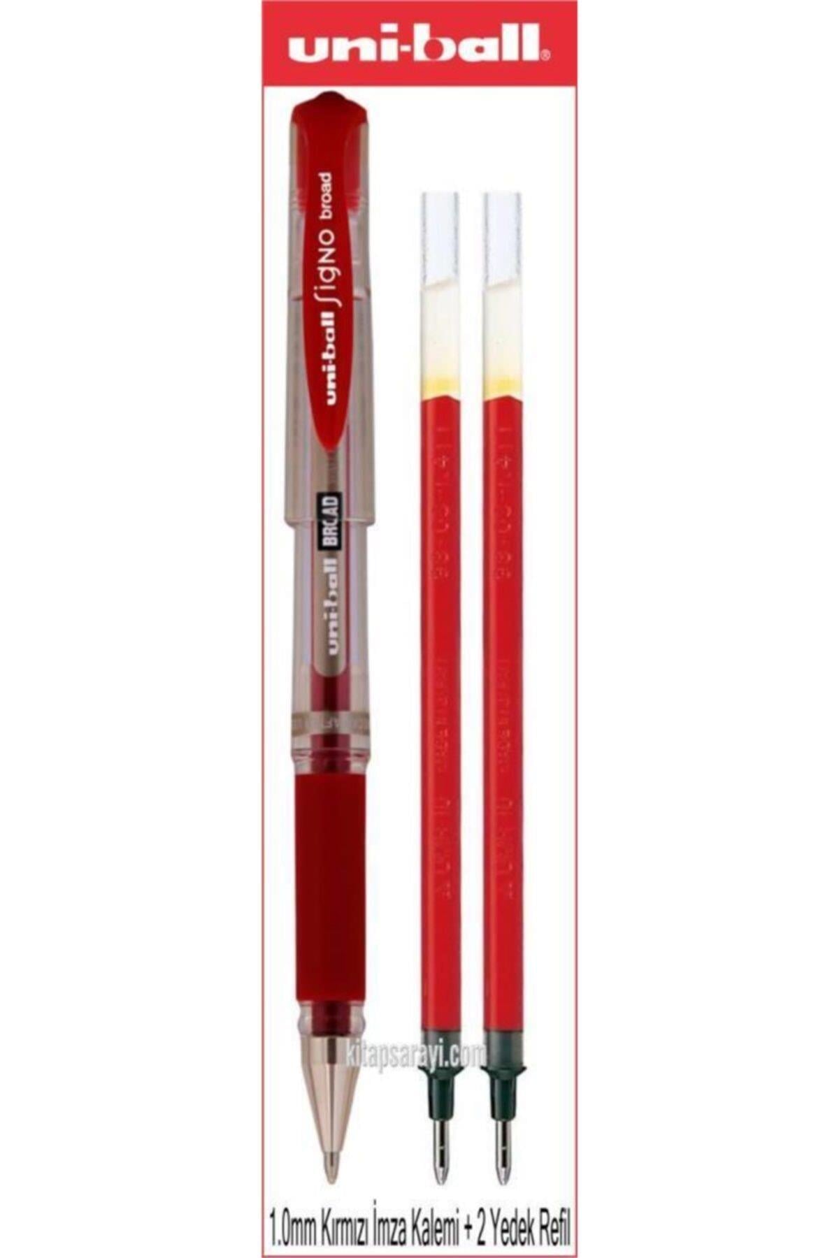 Uniball Signo Broad 1.0 Mm Kırmızı Imza Kalemi + 2 Yedek Um-153