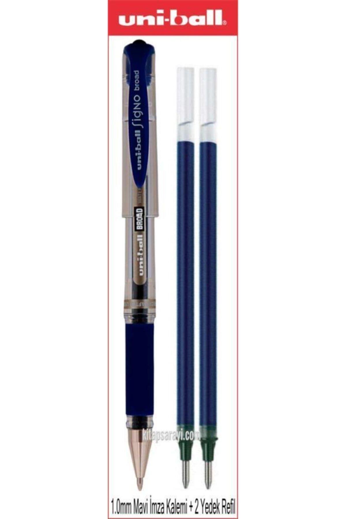 Uniball Signo Broad 1.0 Mm Mavi Imza Kalemi + 2 Yedek Um-153