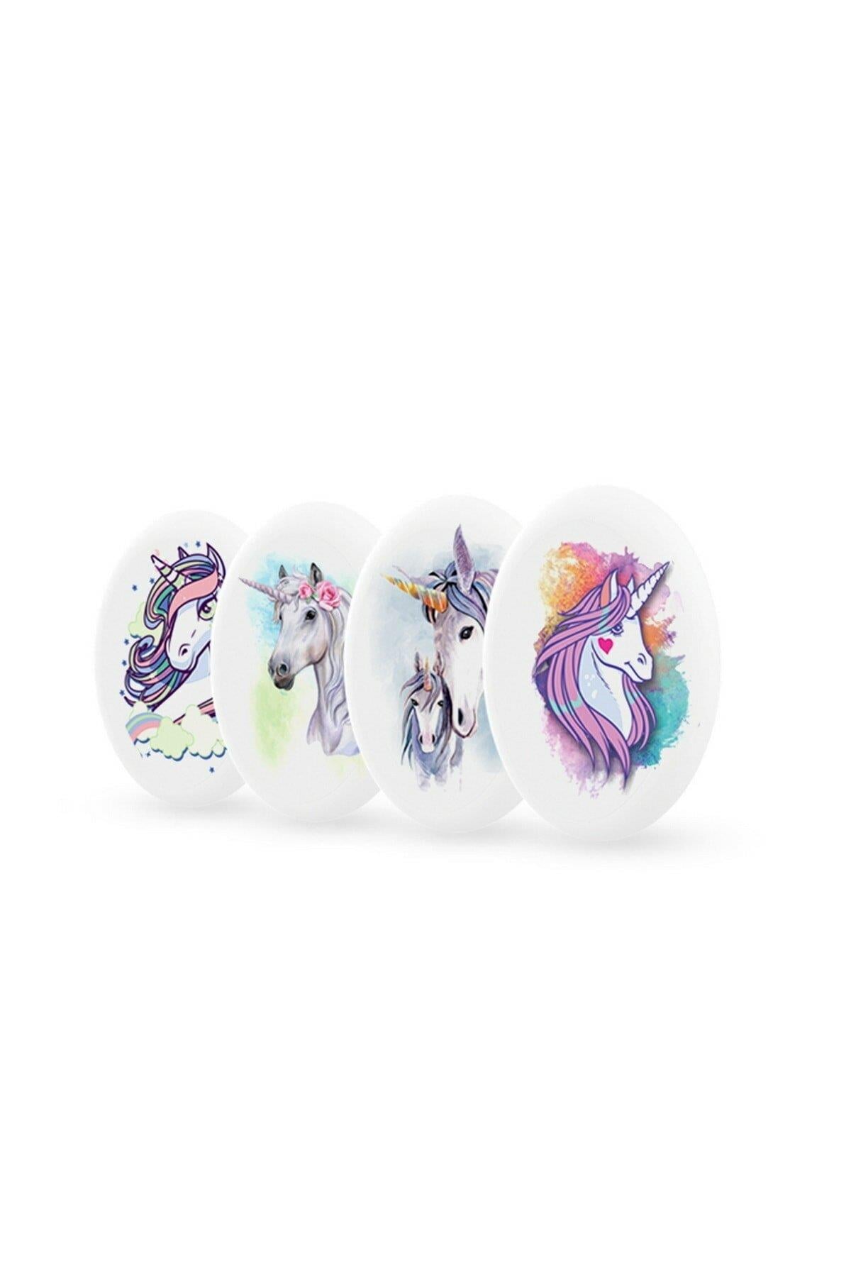 Unicorn Desenli Elips Şekilli Silgi ( 2 Adet )