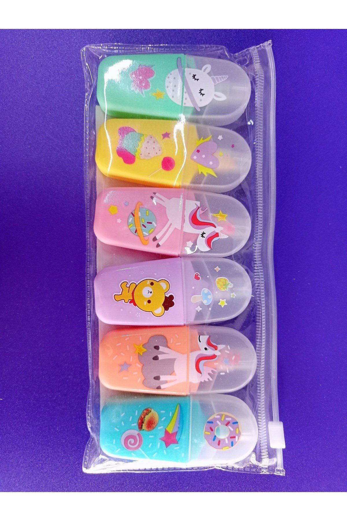 Unicorn Fosforlu Kalem Mini 6 Lı