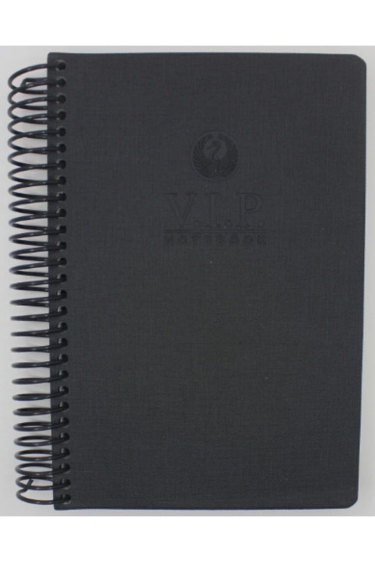 Vip Spiralli Deri Kapak Defter 17x24 140 Yaprak Kareli Siyah