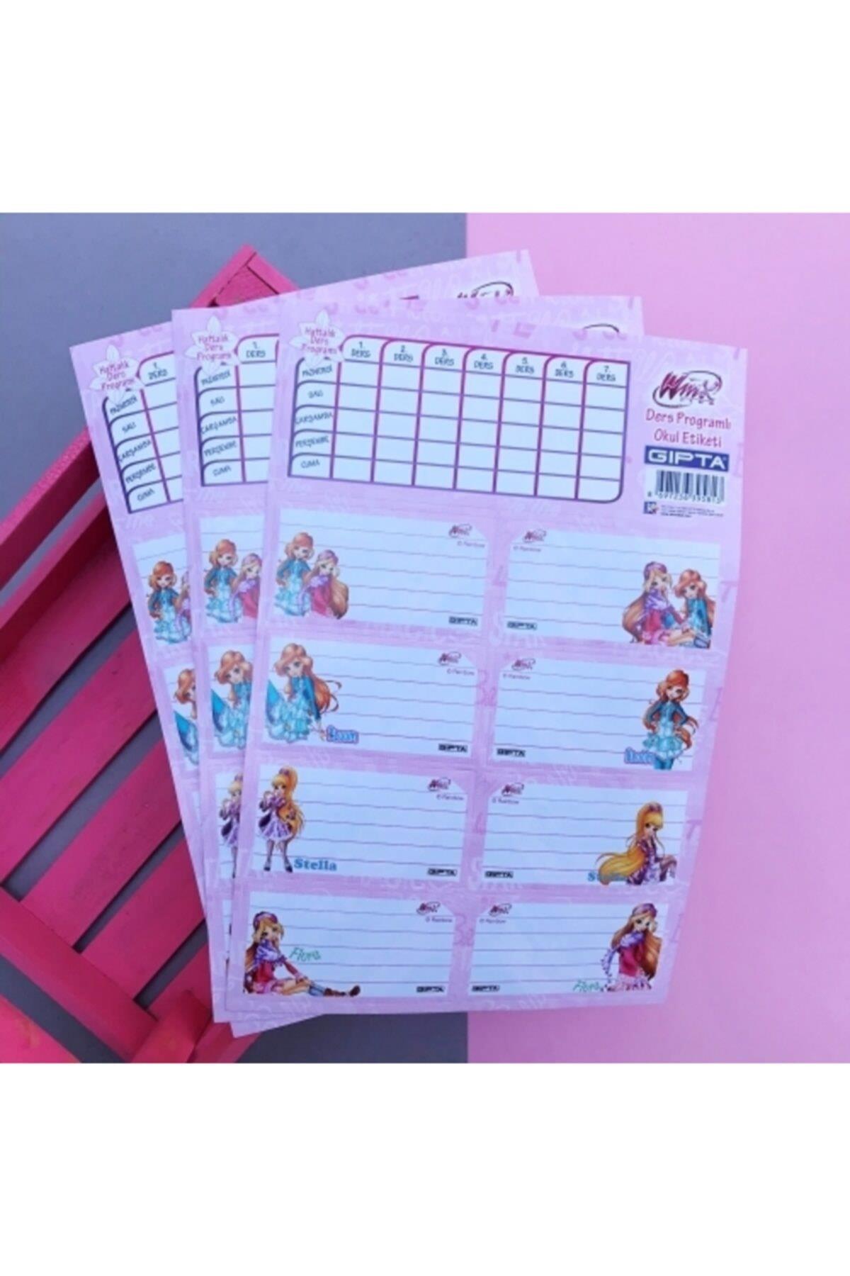 Winx Ders Programlı 8li Okul Etiketi Seti