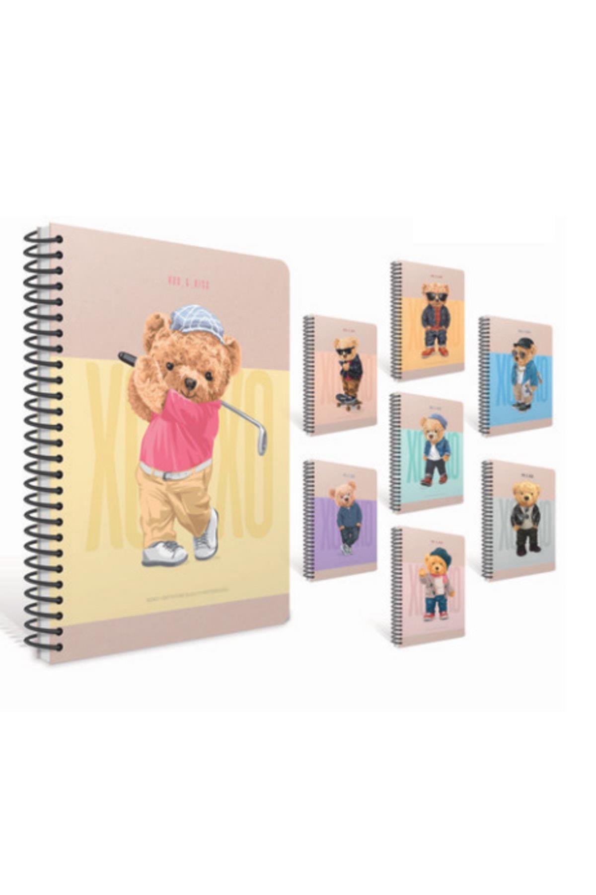 Xoxo Spiralli Sert Kapak Not Defteri 17x24cm 120 Yaprak Kareli 6267 (karışık Renk 1 Adet)