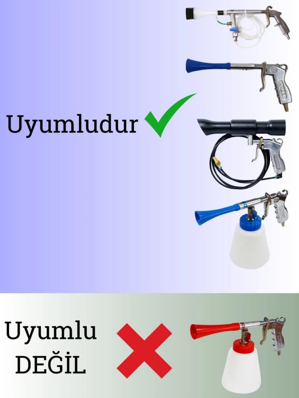 Araç içi temizlik tabancası boncuklu hortum yedek parça