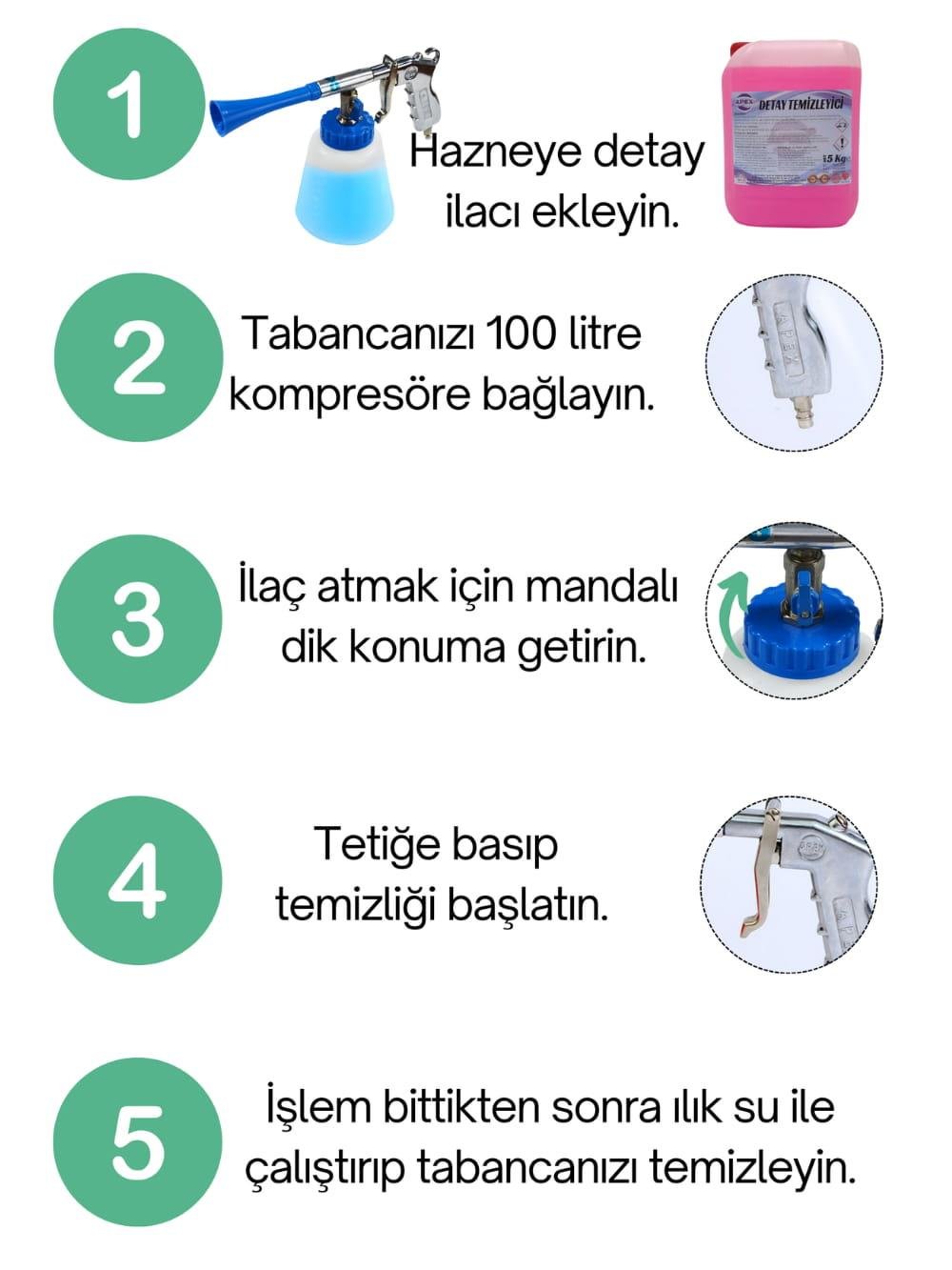 Tornador boncuklu temizlik tabancası oto bakım