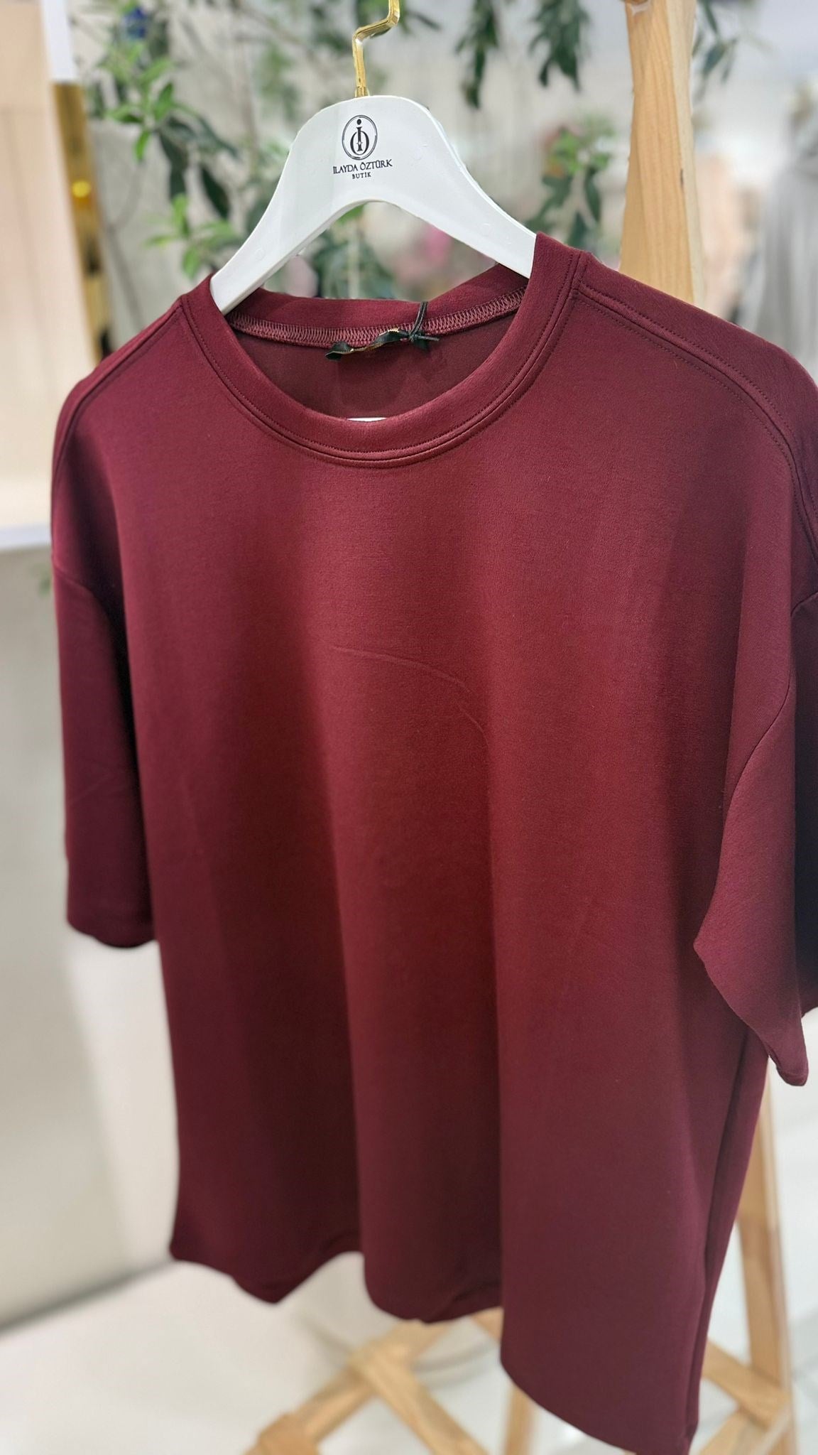 Basic Modal T-shirt Bordo