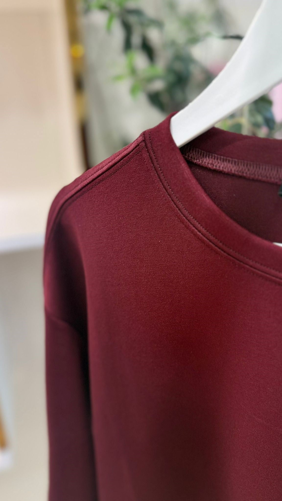 Basic Modal T-shirt Bordo