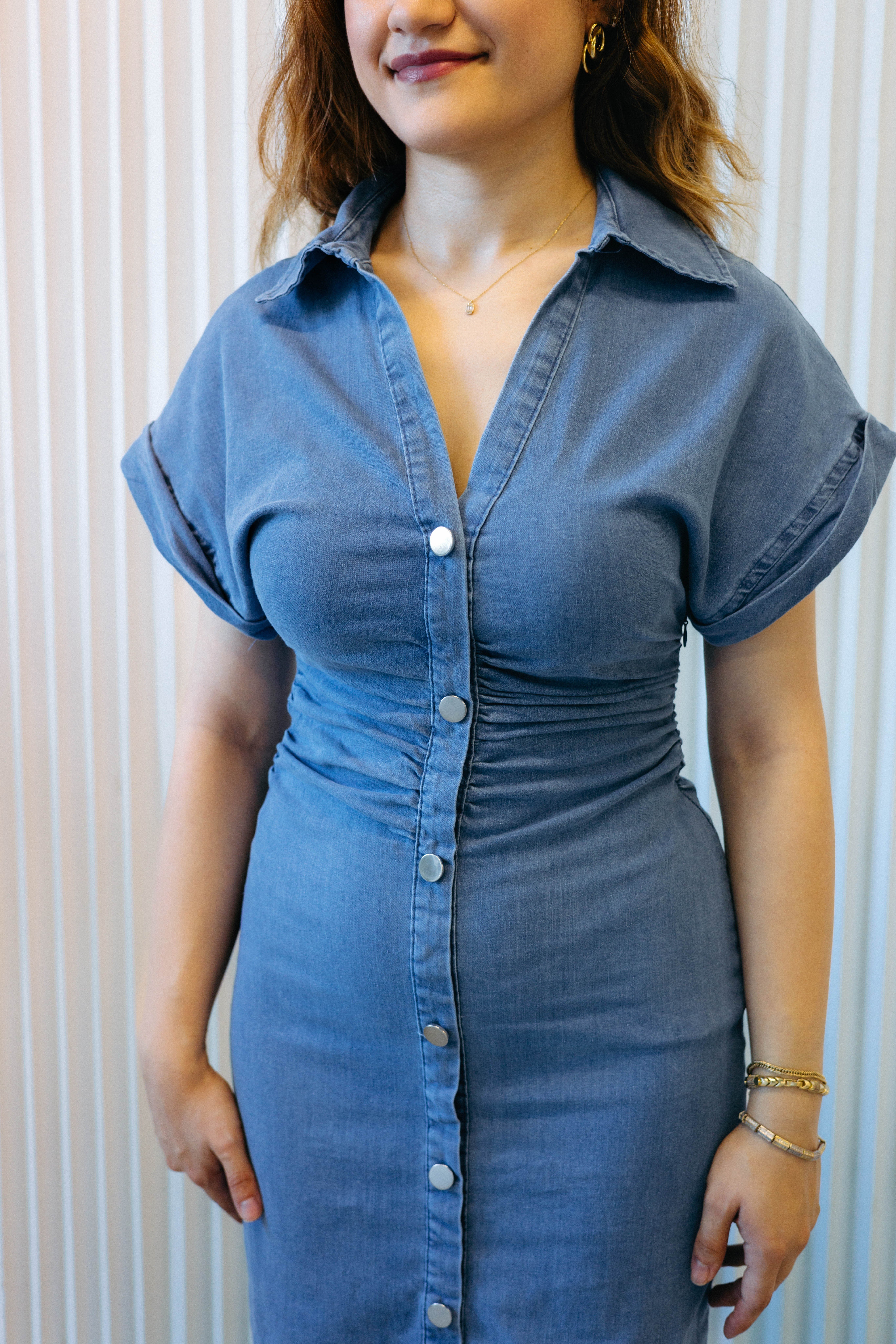 Denim Elbise Mavi